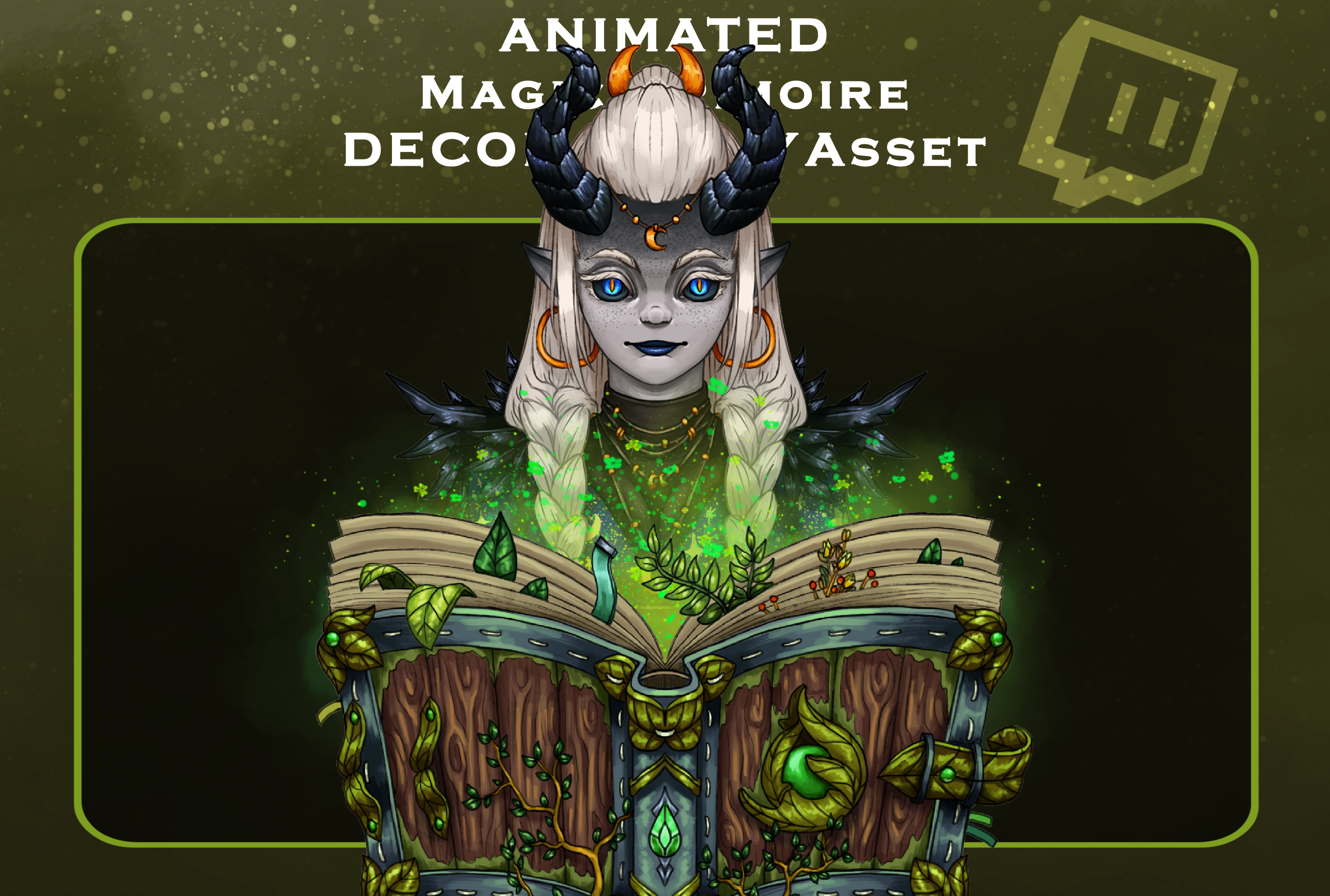 Cute Plant Magic Grimoire Vtuber Asset