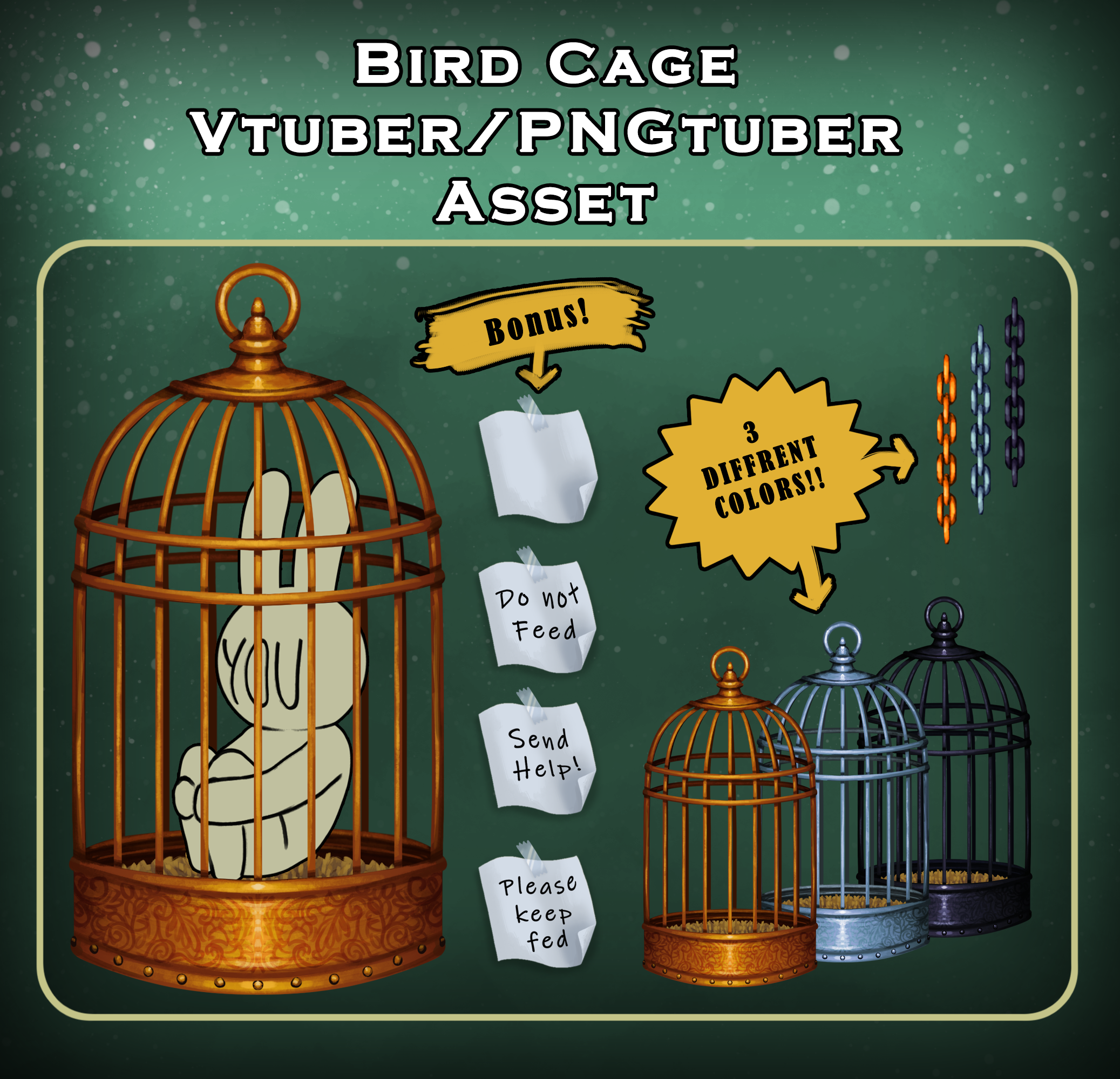Bird Cage Vtuber/PNGtuber Asset