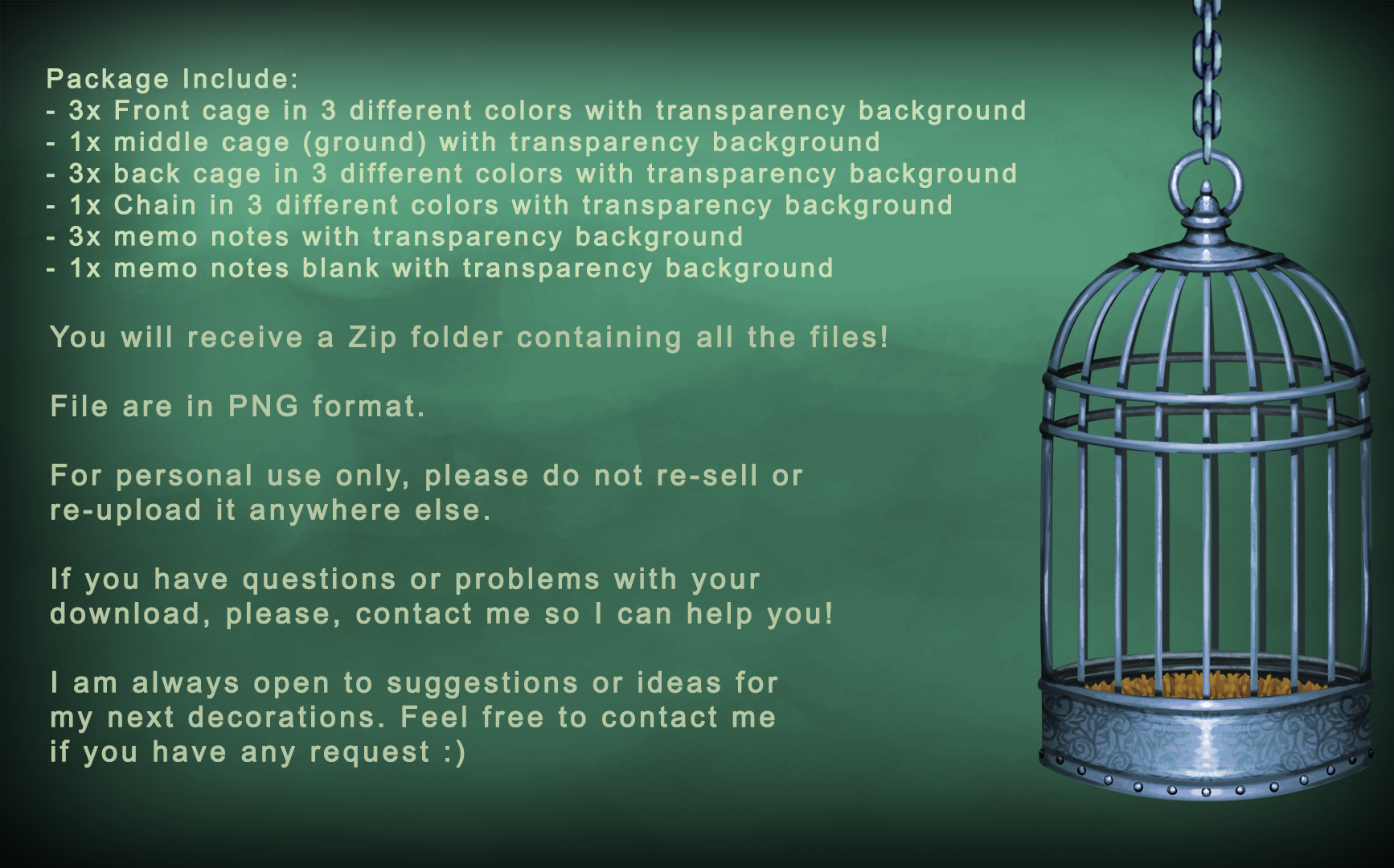 Bird Cage Vtuber/PNGtuber Asset