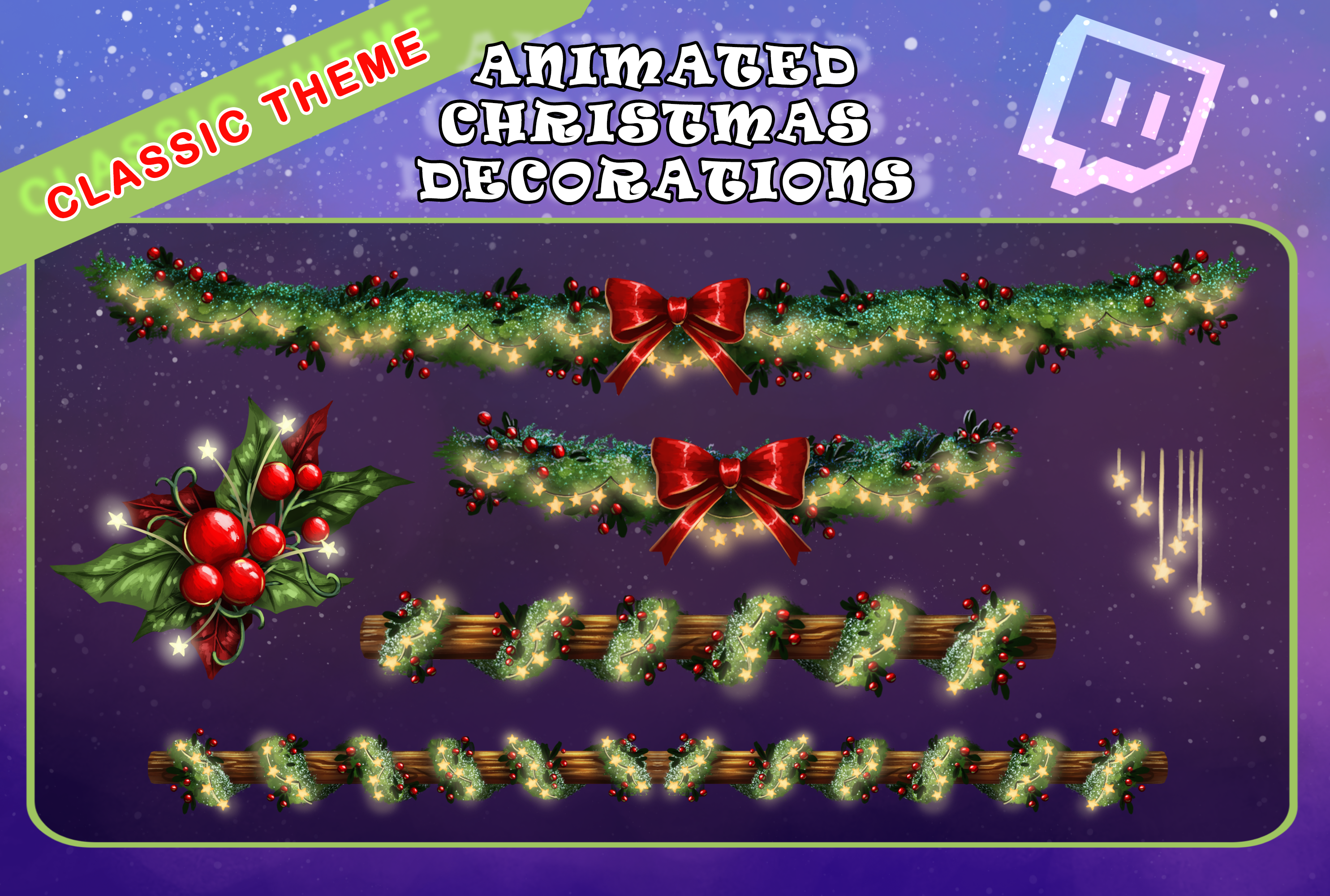 Animated Cute Garland Decorations Pack