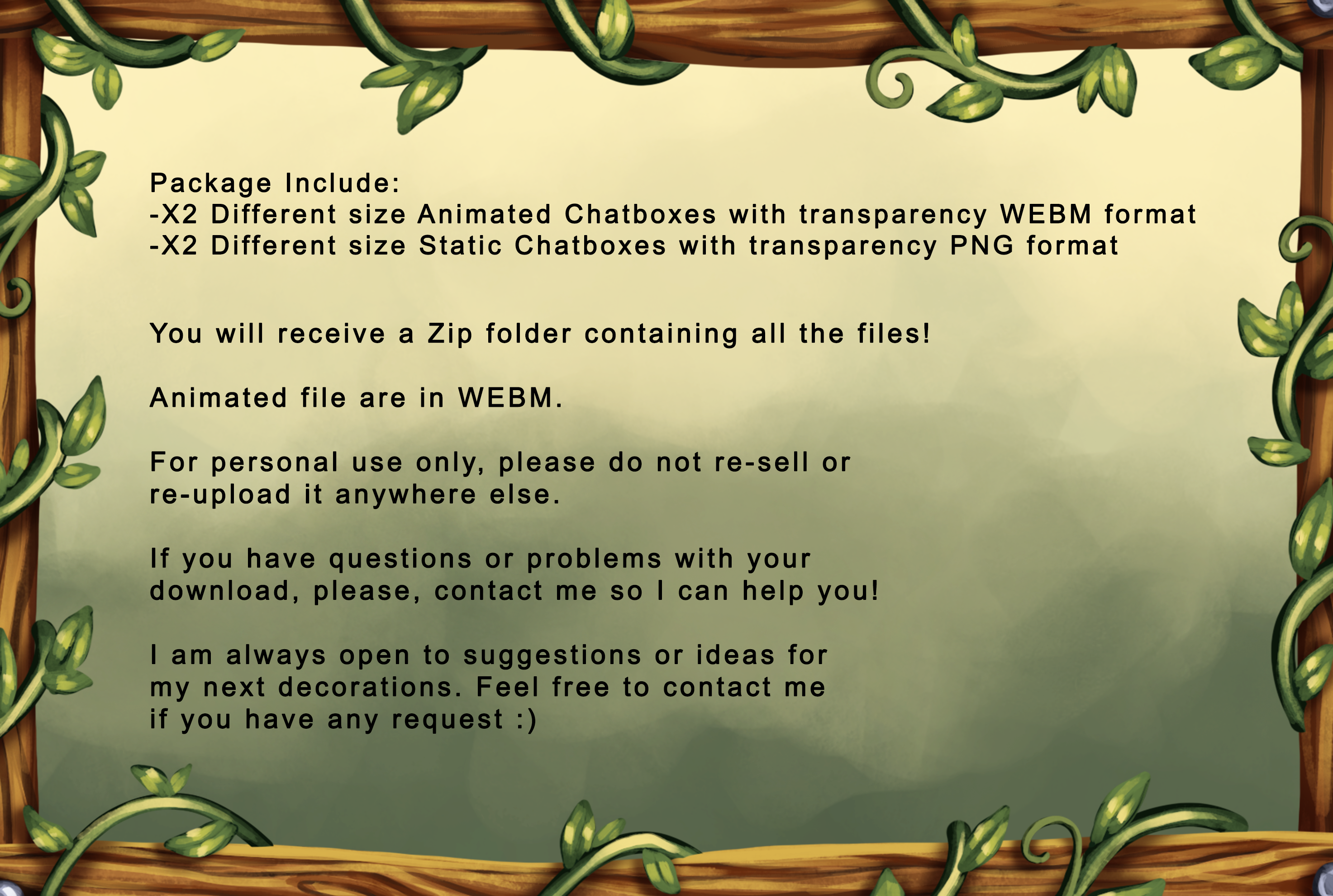 Animated Garden Leaves Stream Chatbox