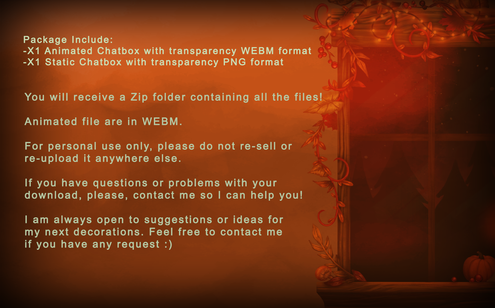 Animated Autumn/Halloween Chatbox