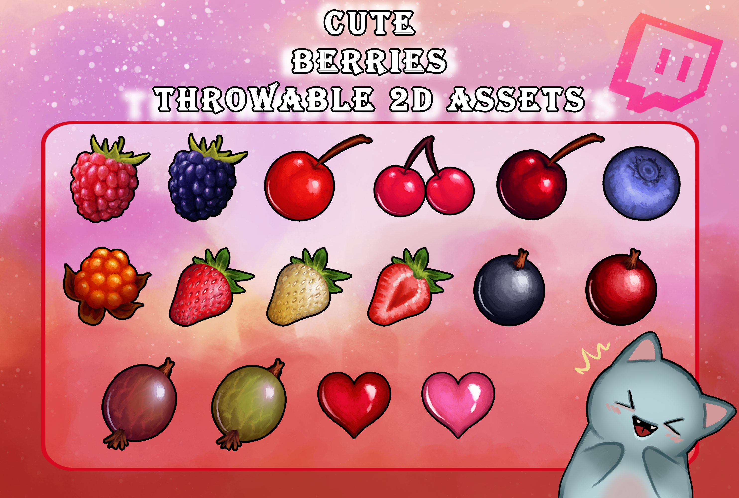 Cute Berries Throwable 2D Assets