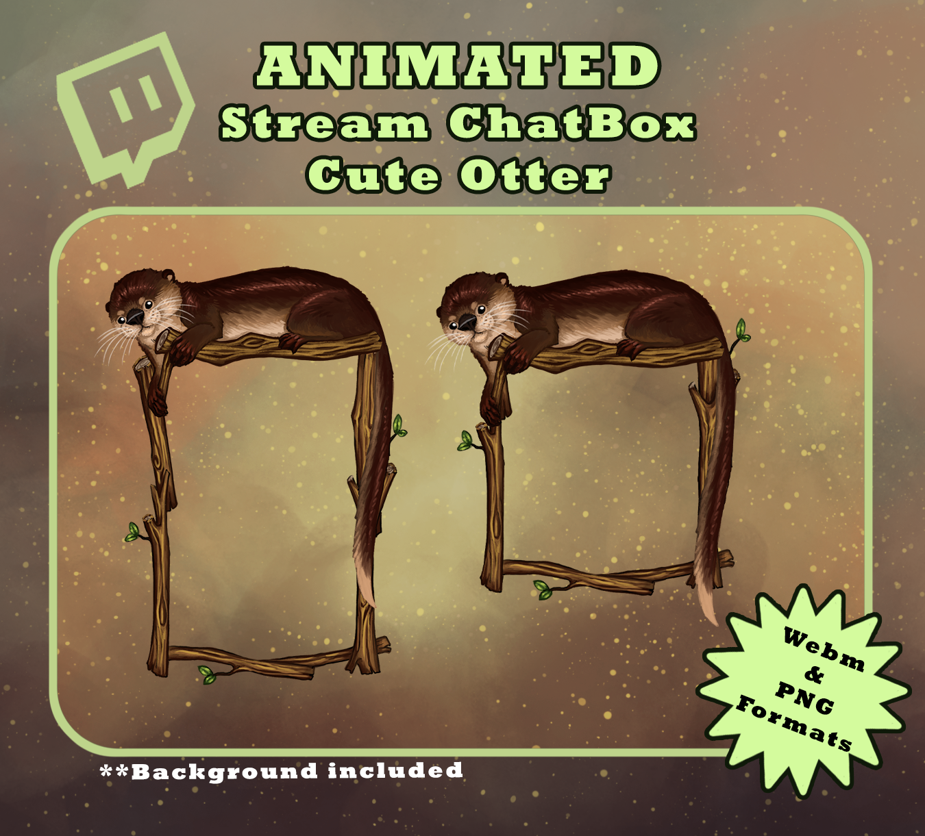 Animated Stream ChatBox Cute Otter