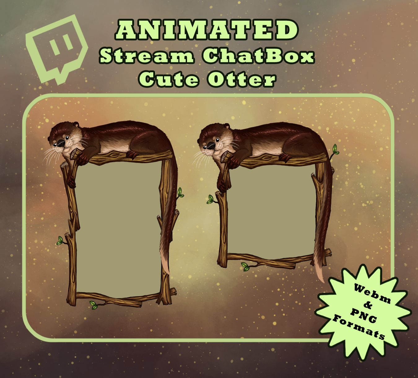 Animated Stream ChatBox Cute Otter