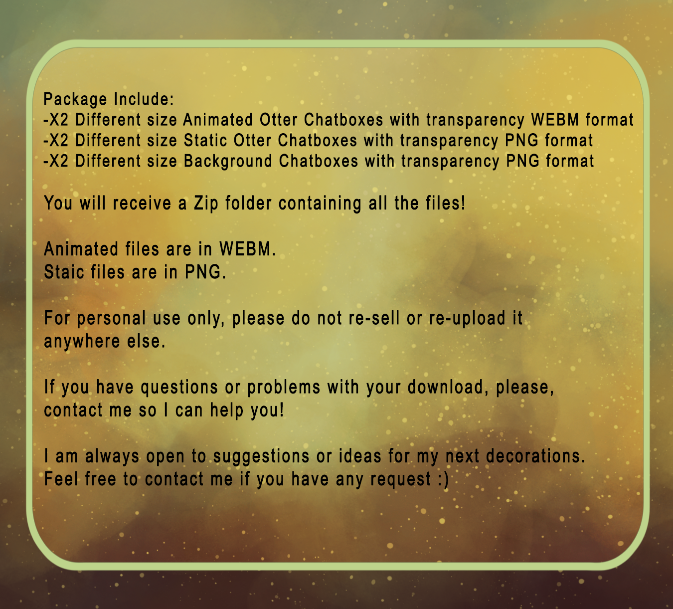 Animated Stream ChatBox Cute Otter