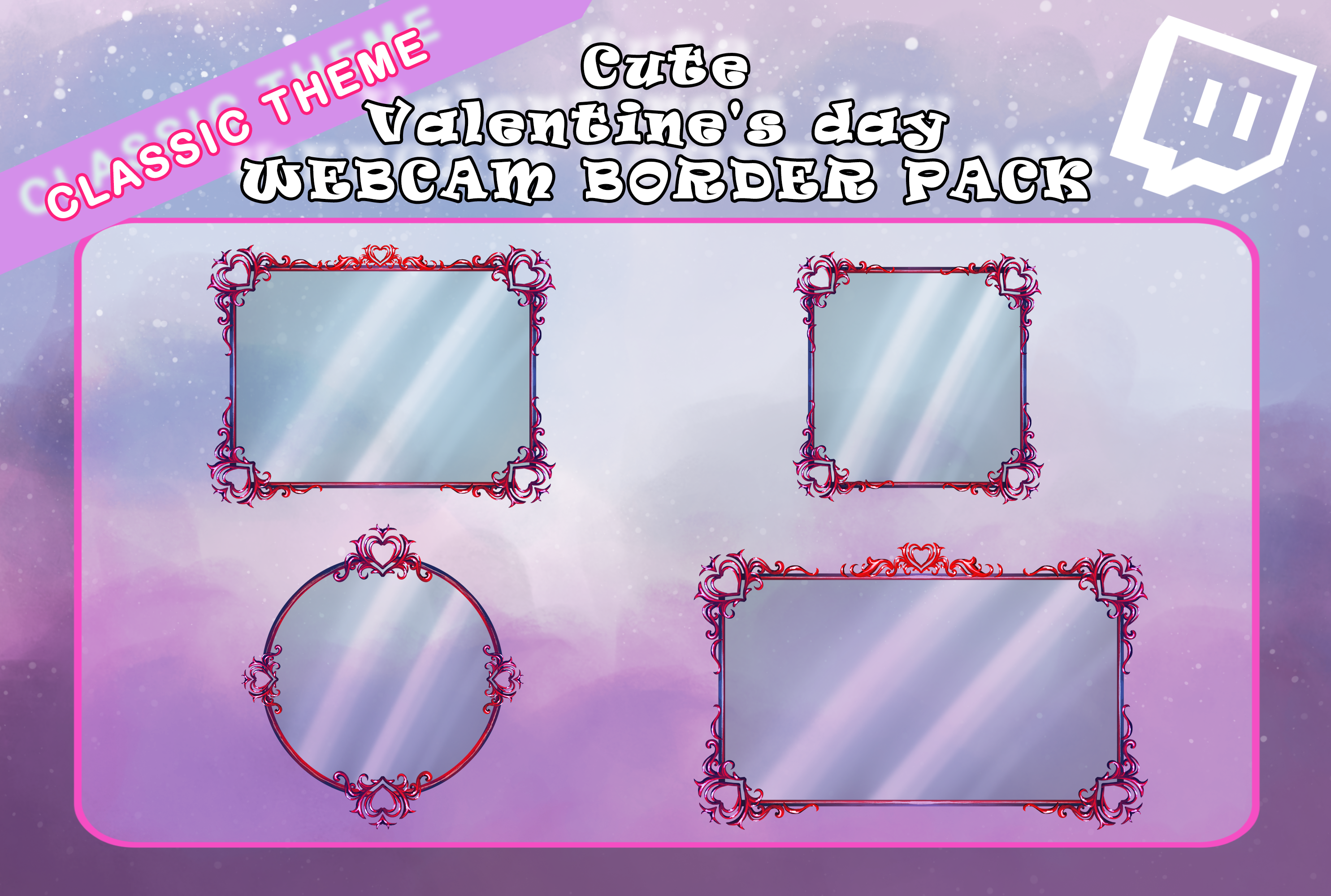 Valentine's Day Webcam Border Pack