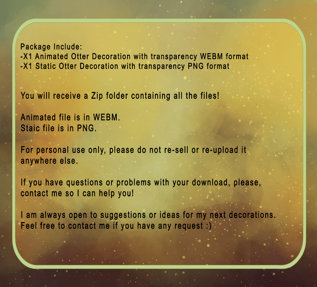 Animated Stream Decoration Cute Otter