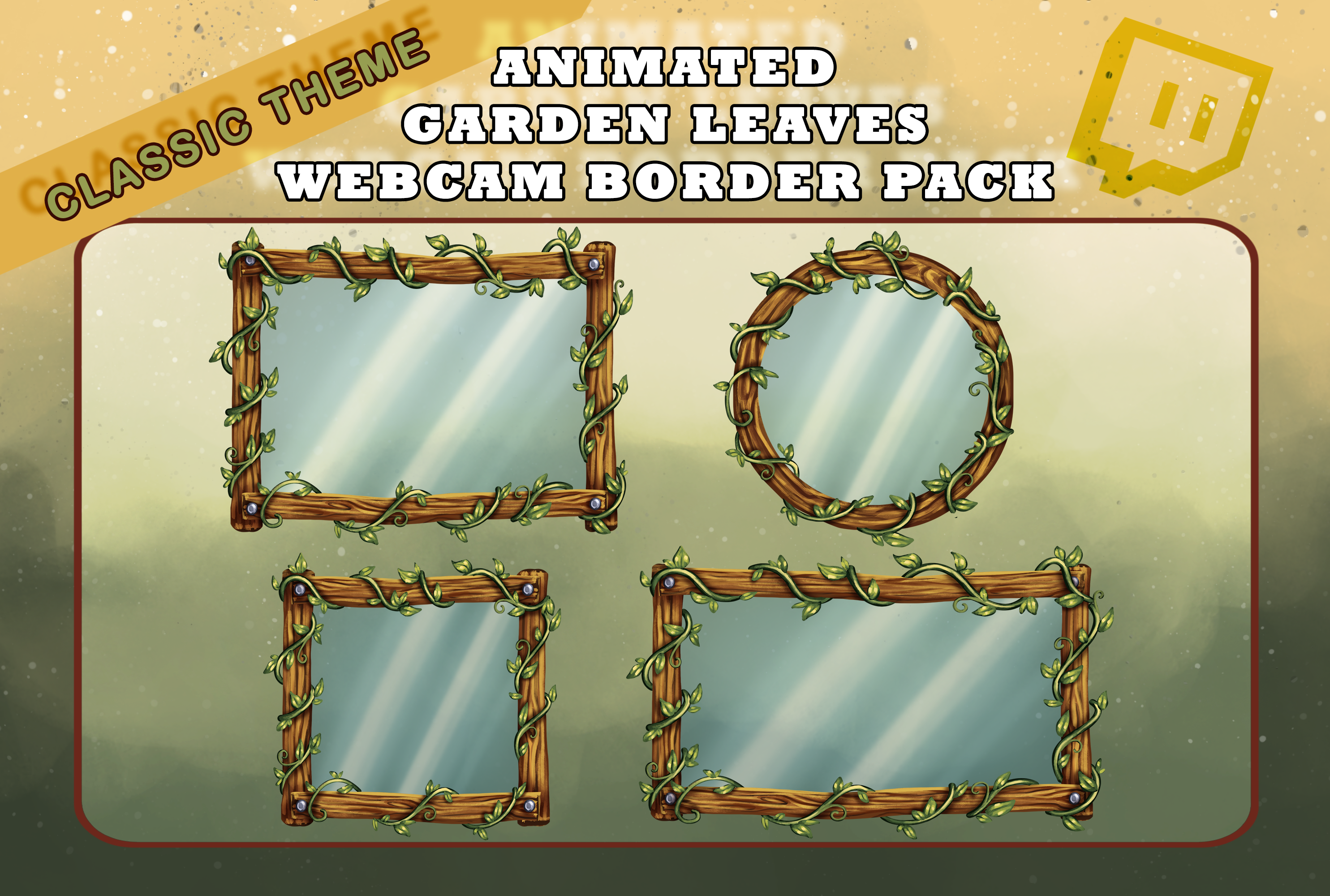Animated Garden Leaves Webcam Border Pack