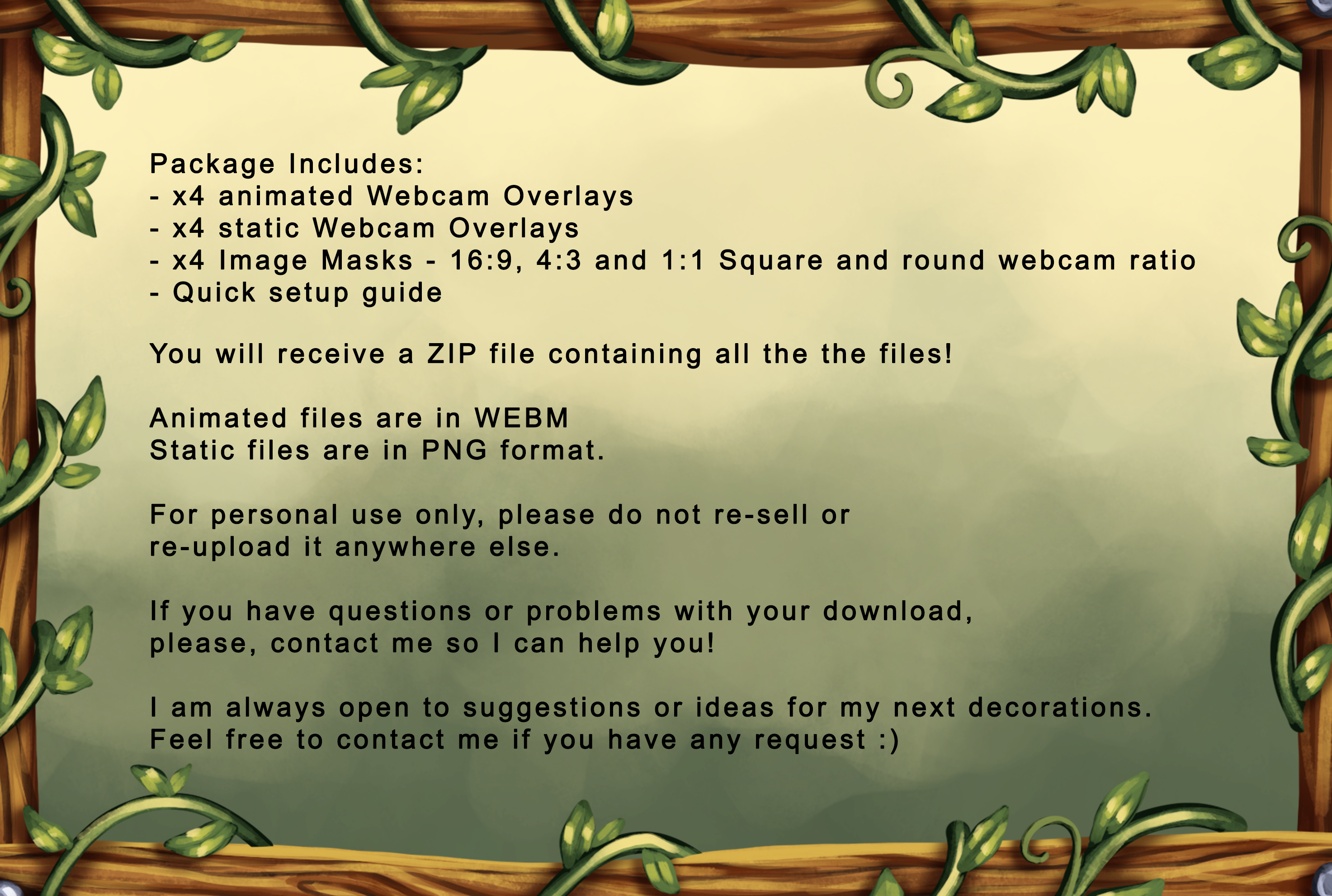 Animated Garden Leaves Webcam Border Pack