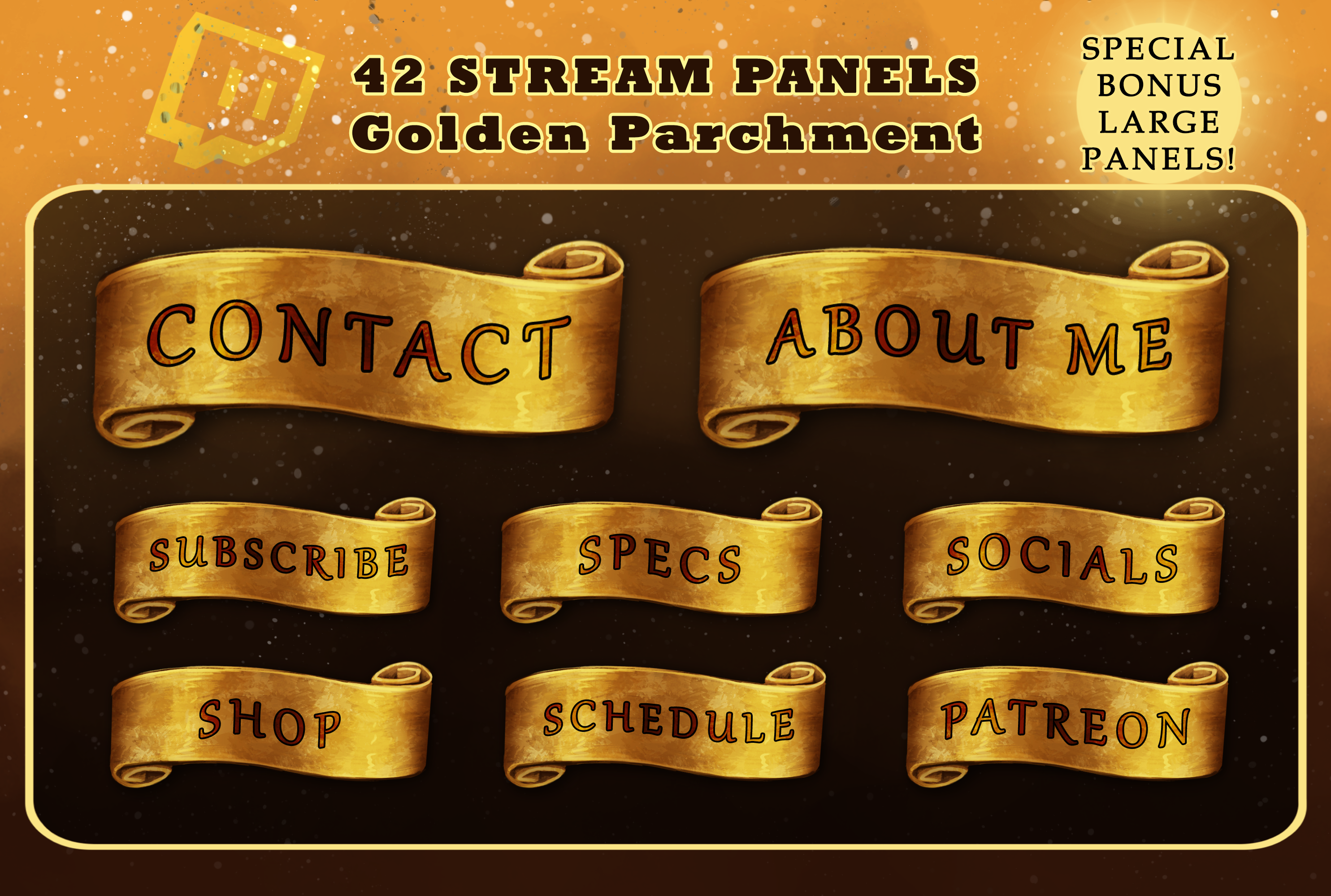 42 Stream Panels - Golden Parchment