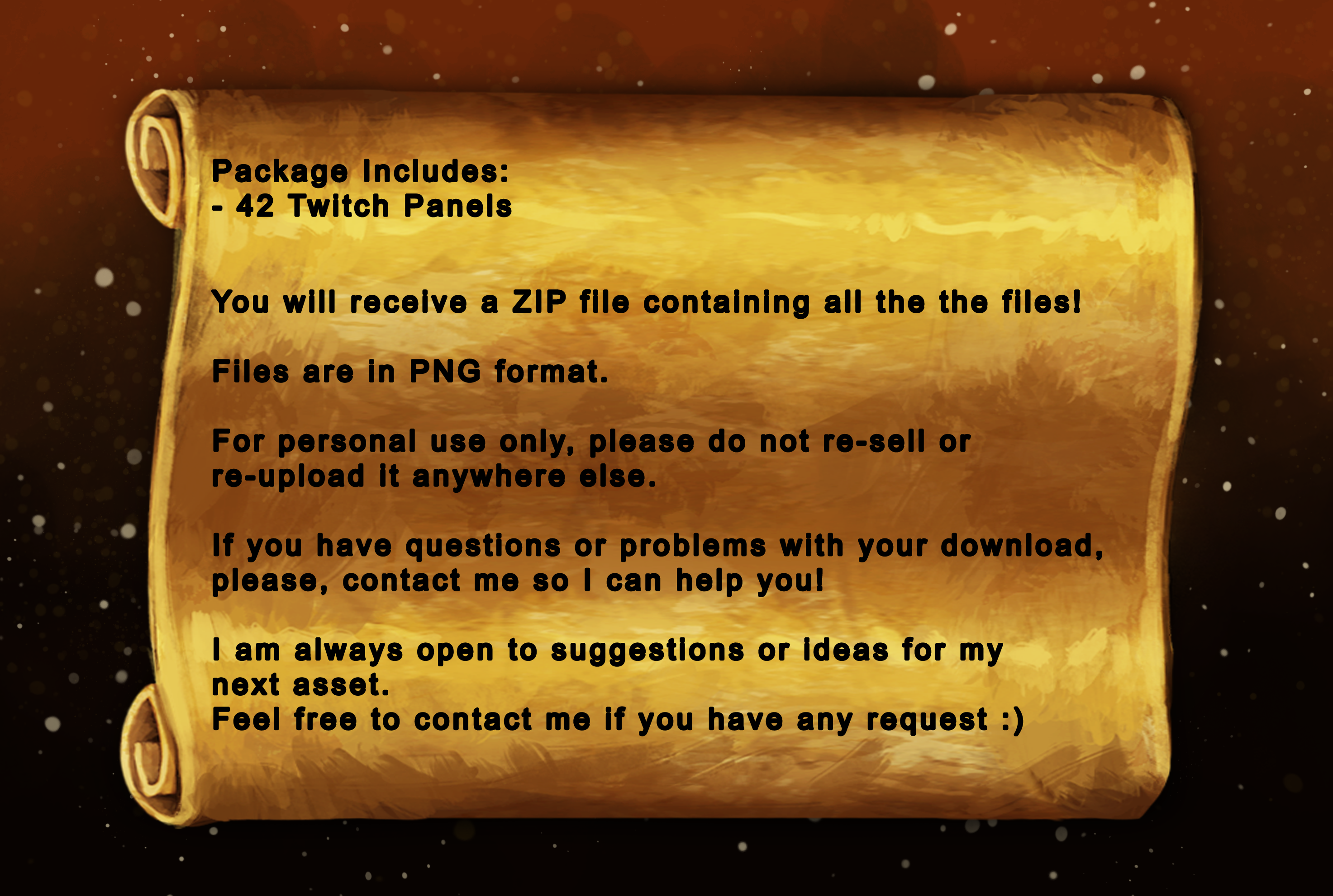 42 Stream Panels - Golden Parchment