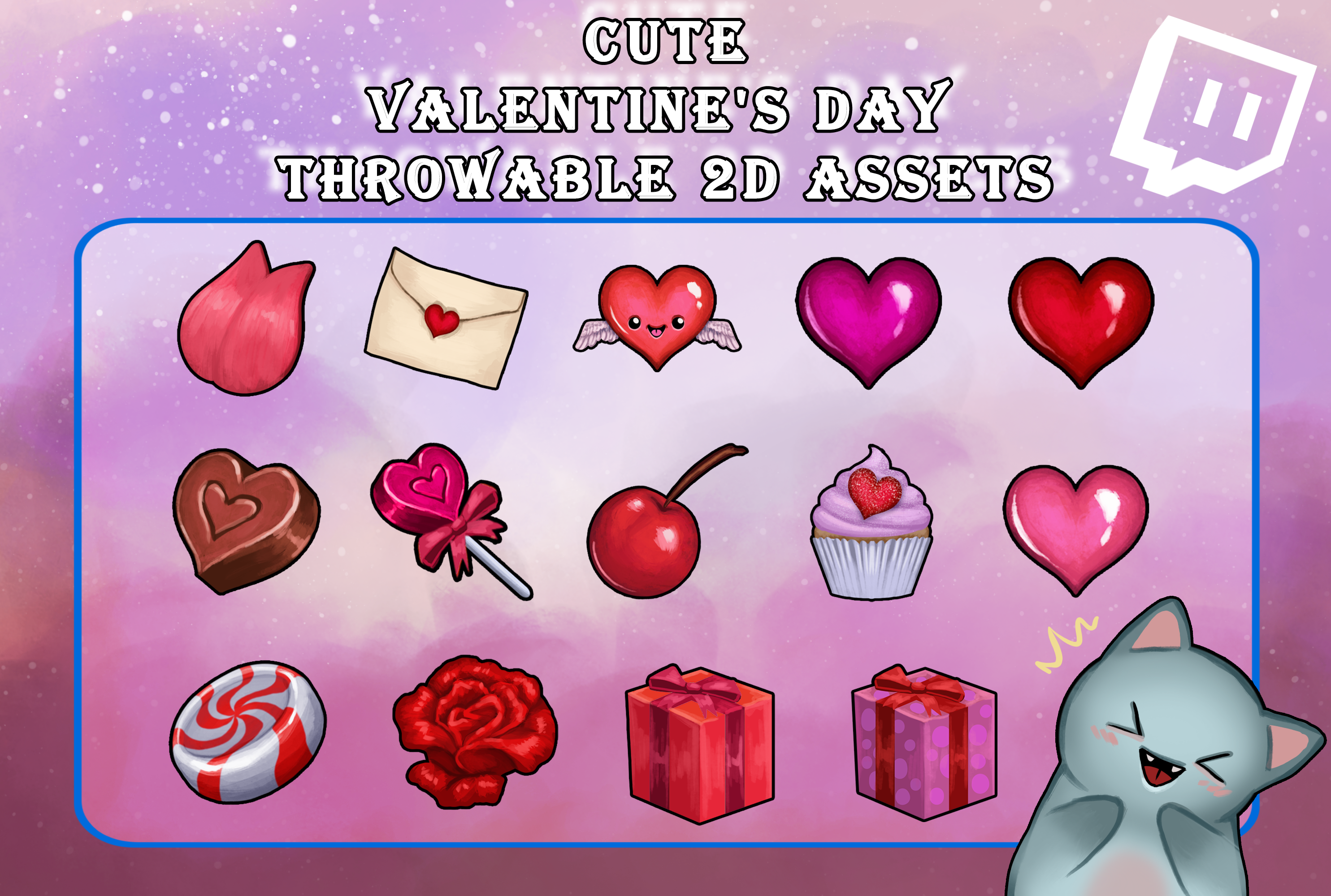 Valentine's Day Throwable 2D Assets