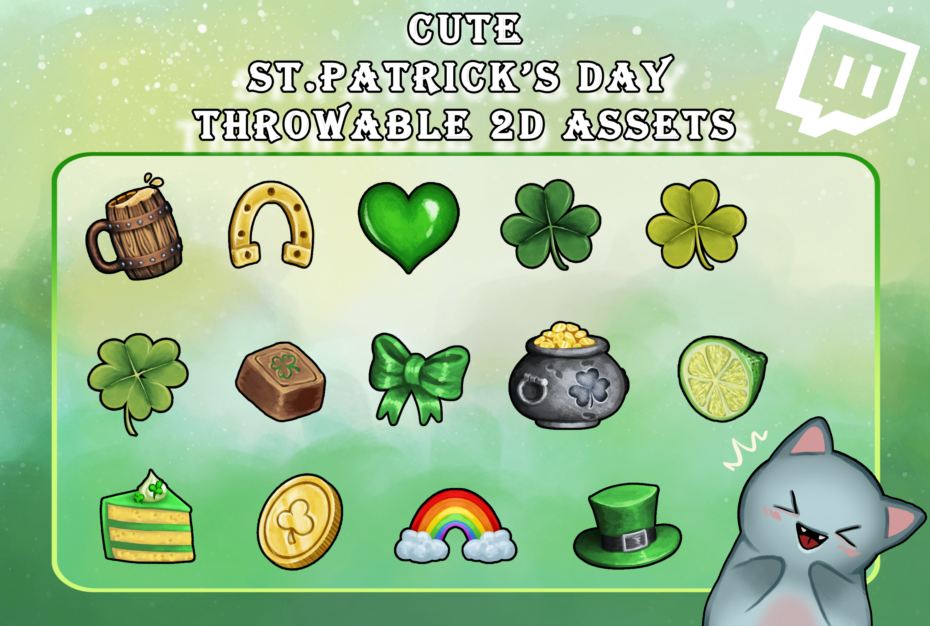 Cute St. Patrick's Day Throwable 2D Assets