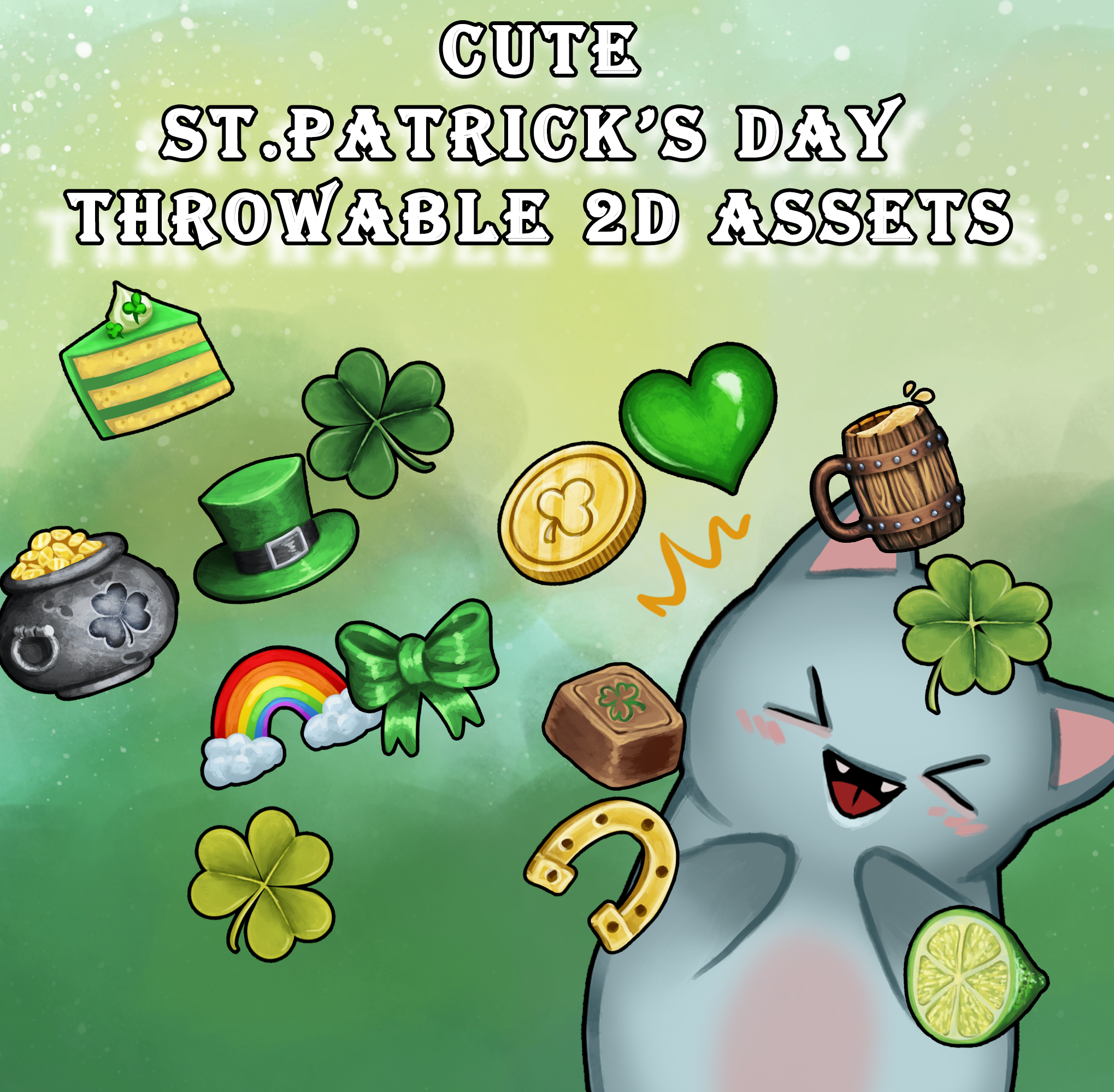 Cute St. Patrick's Day Throwable 2D Assets