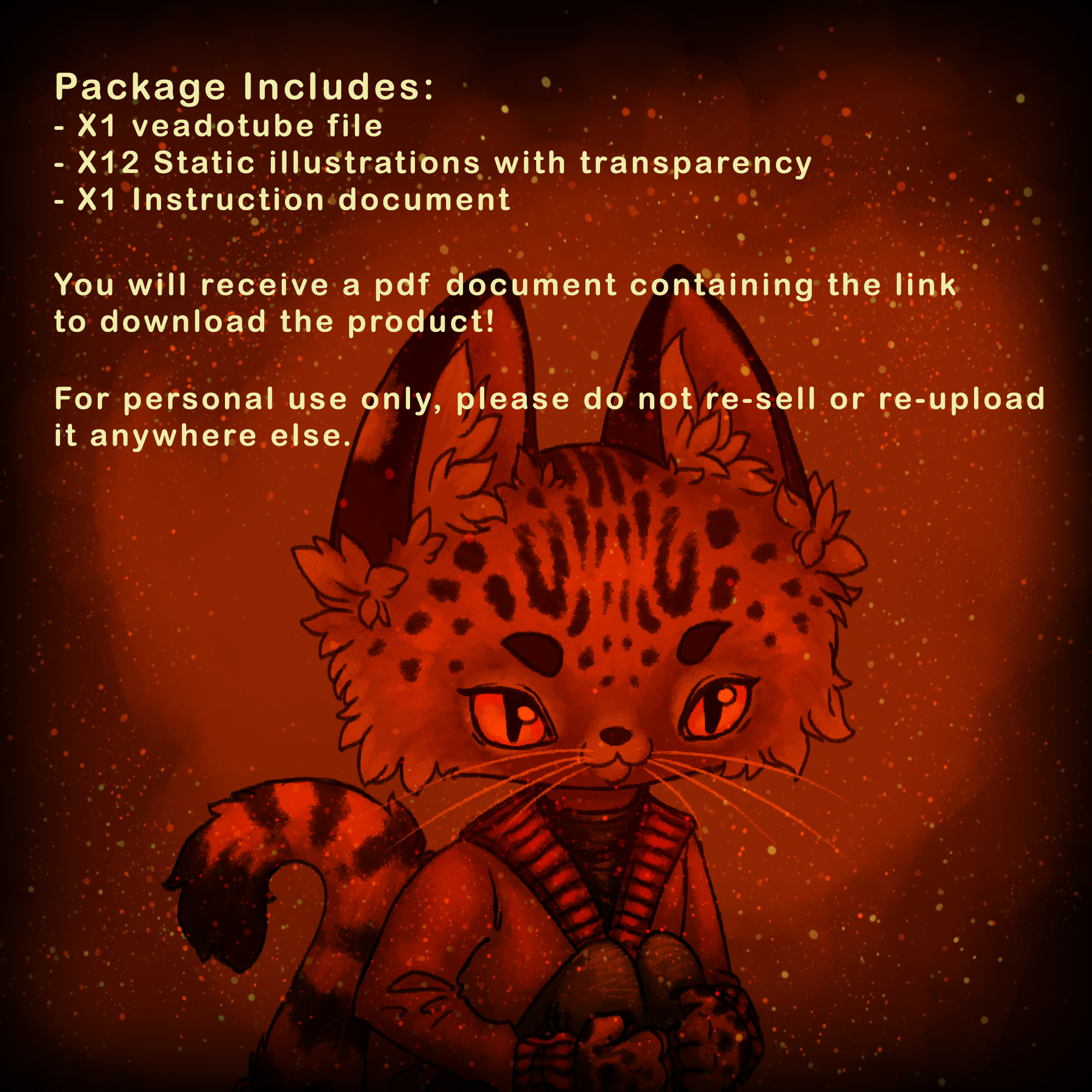 PNGtuber Cute Feline Character