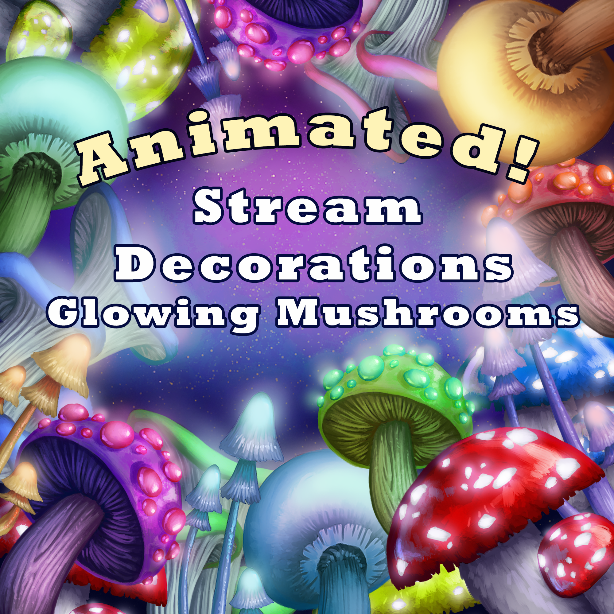 Glowing Mushroom Stream Decorations