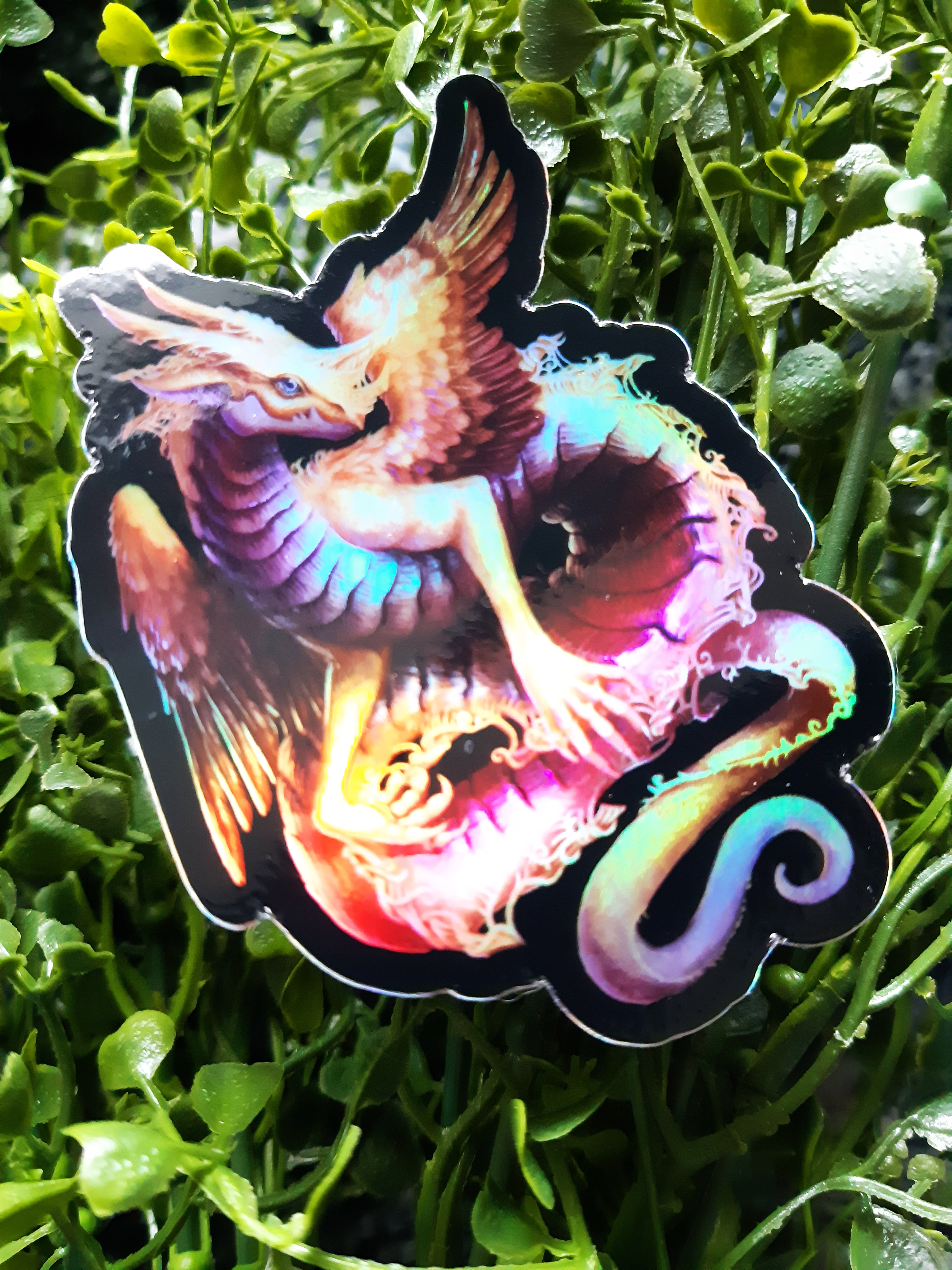 Holographic Golden Dragon Sticker