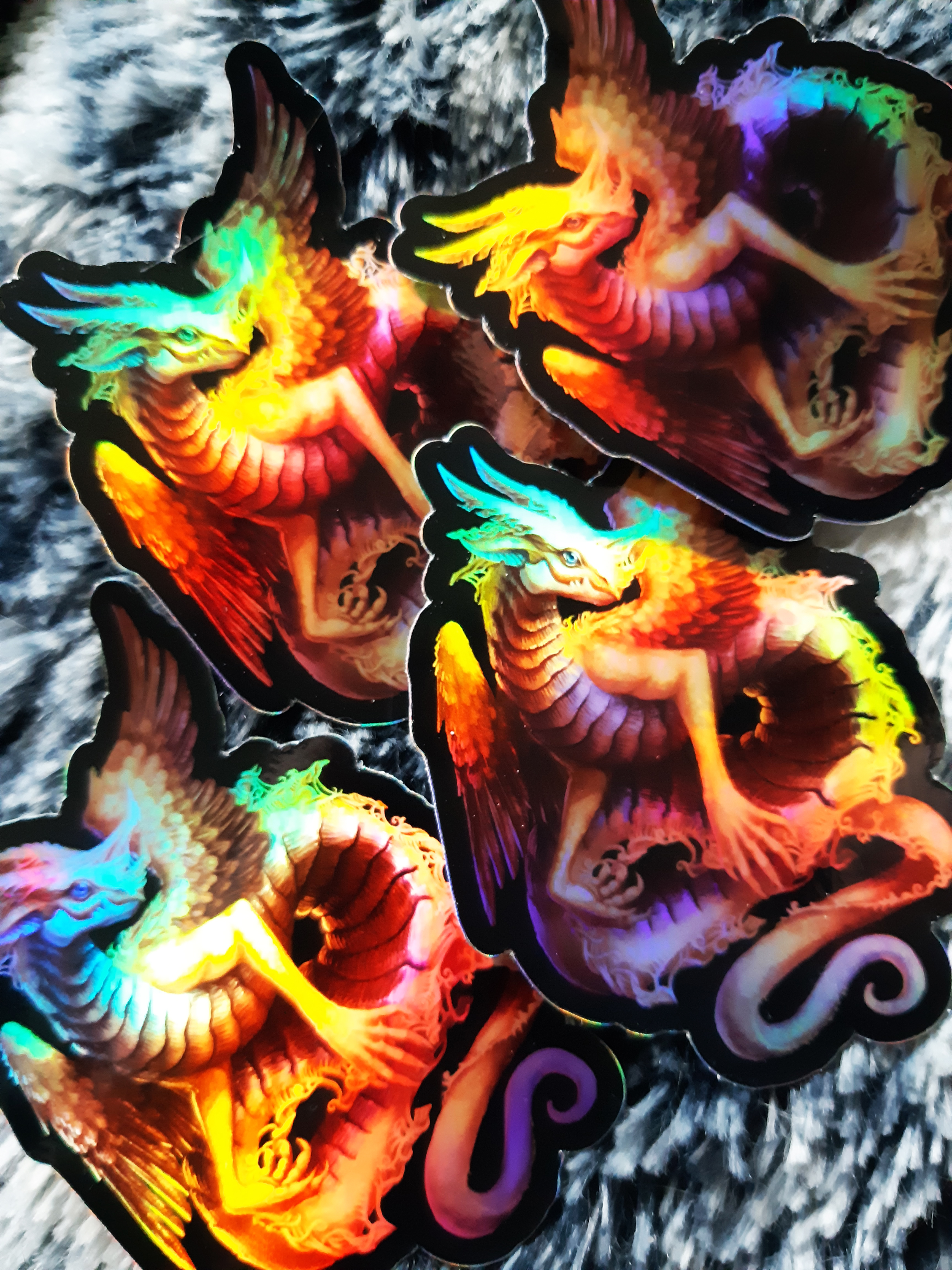 Holographic Golden Dragon Sticker