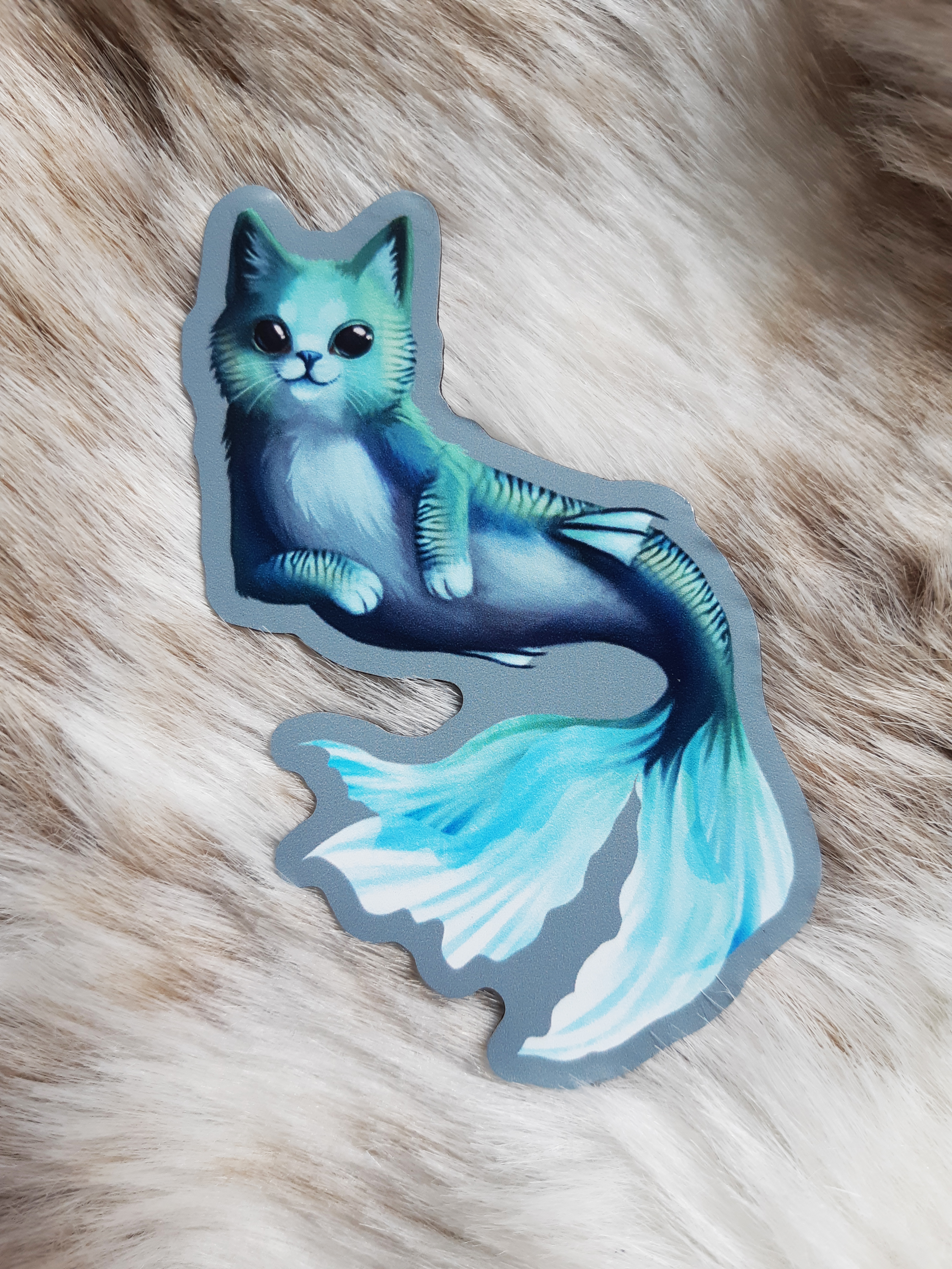 Cute Cat Fish Purmaid Magnet