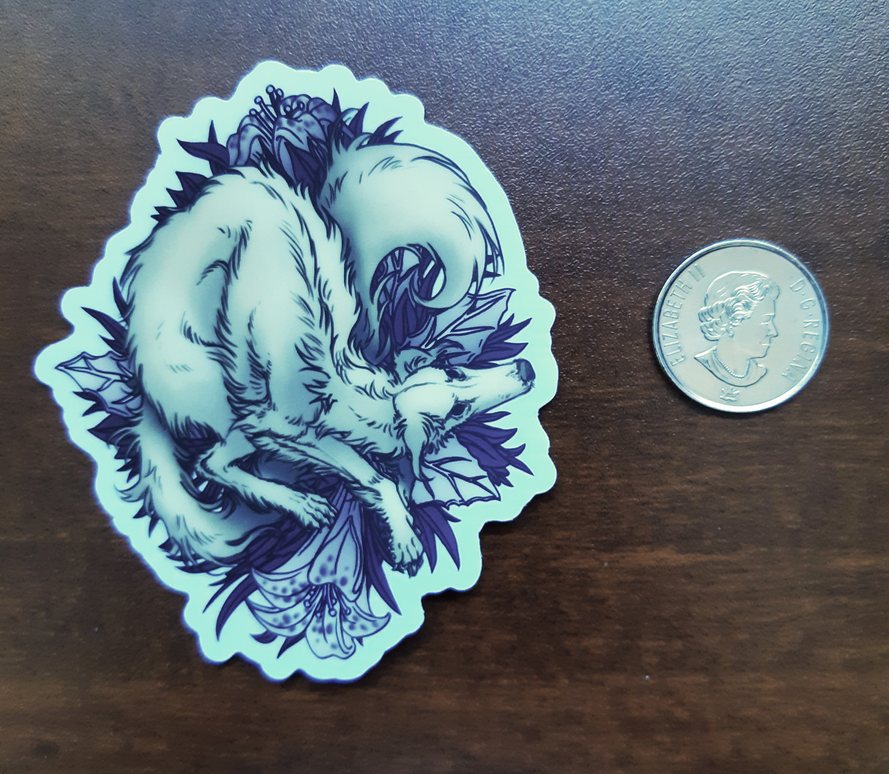 Borzoi Borzoi With Flowers Clear Vinyl Sticker