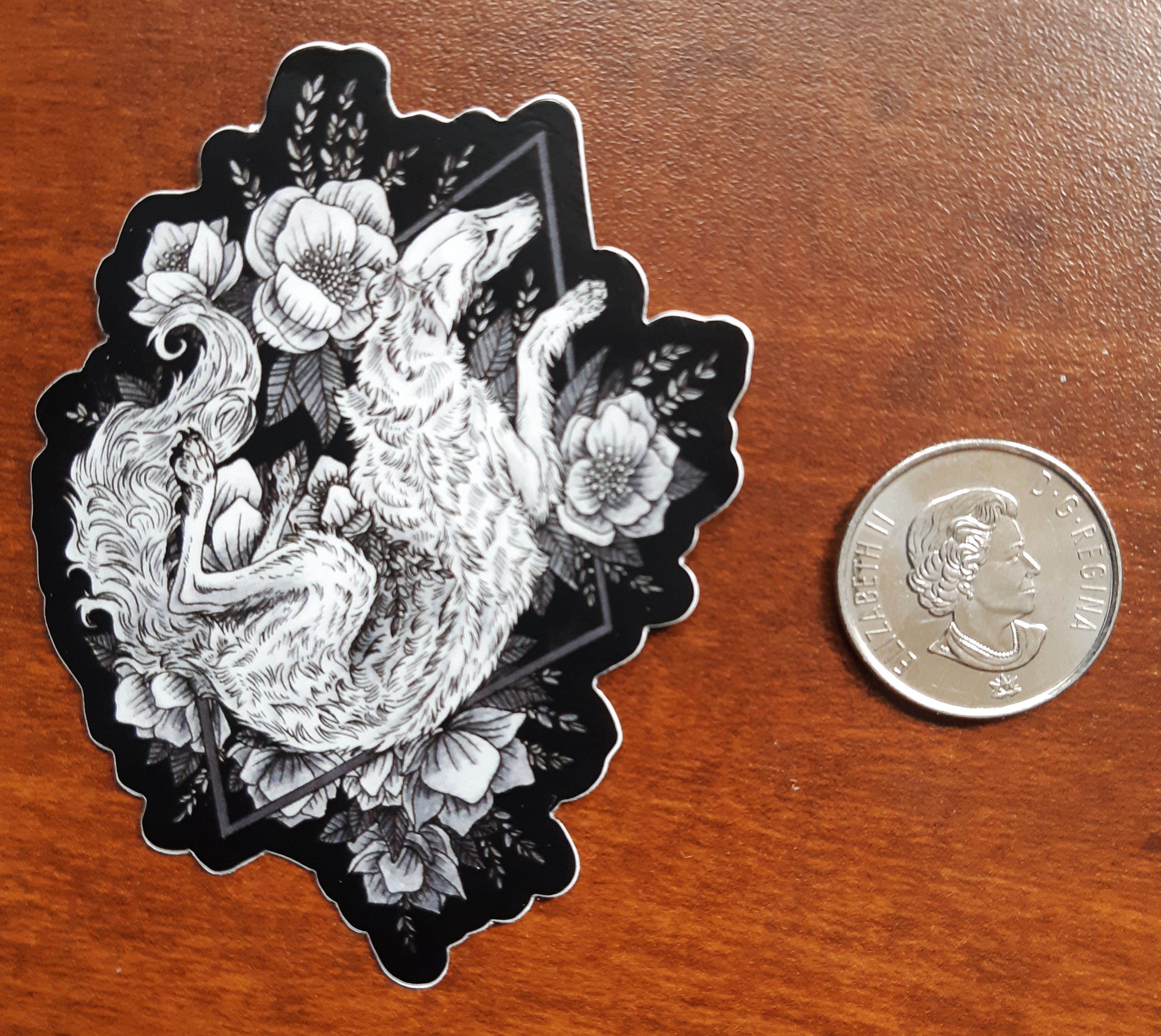 Borzoi & Flowers Vinyl Sticker