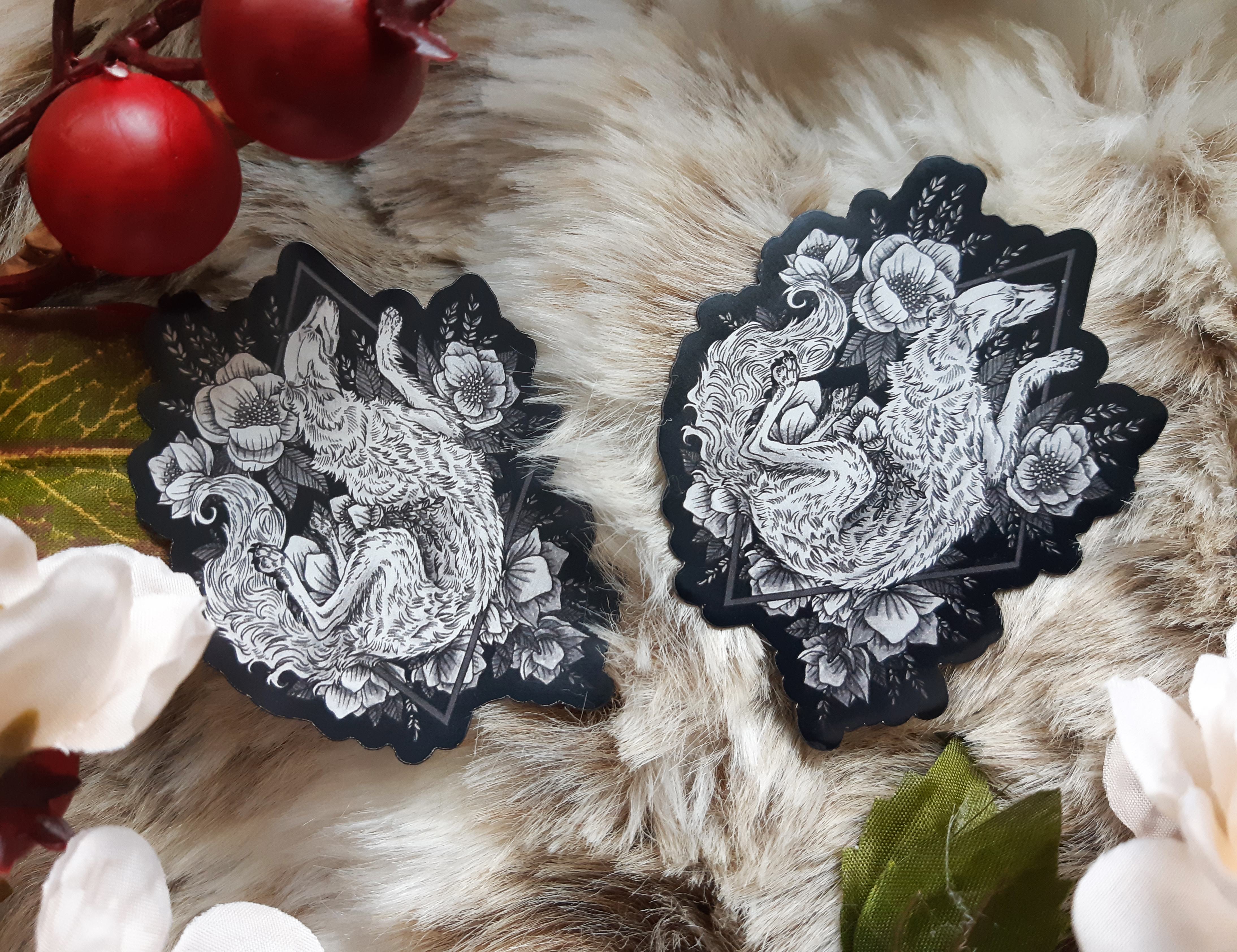 Magnet Borzoi & Flowers Magnet