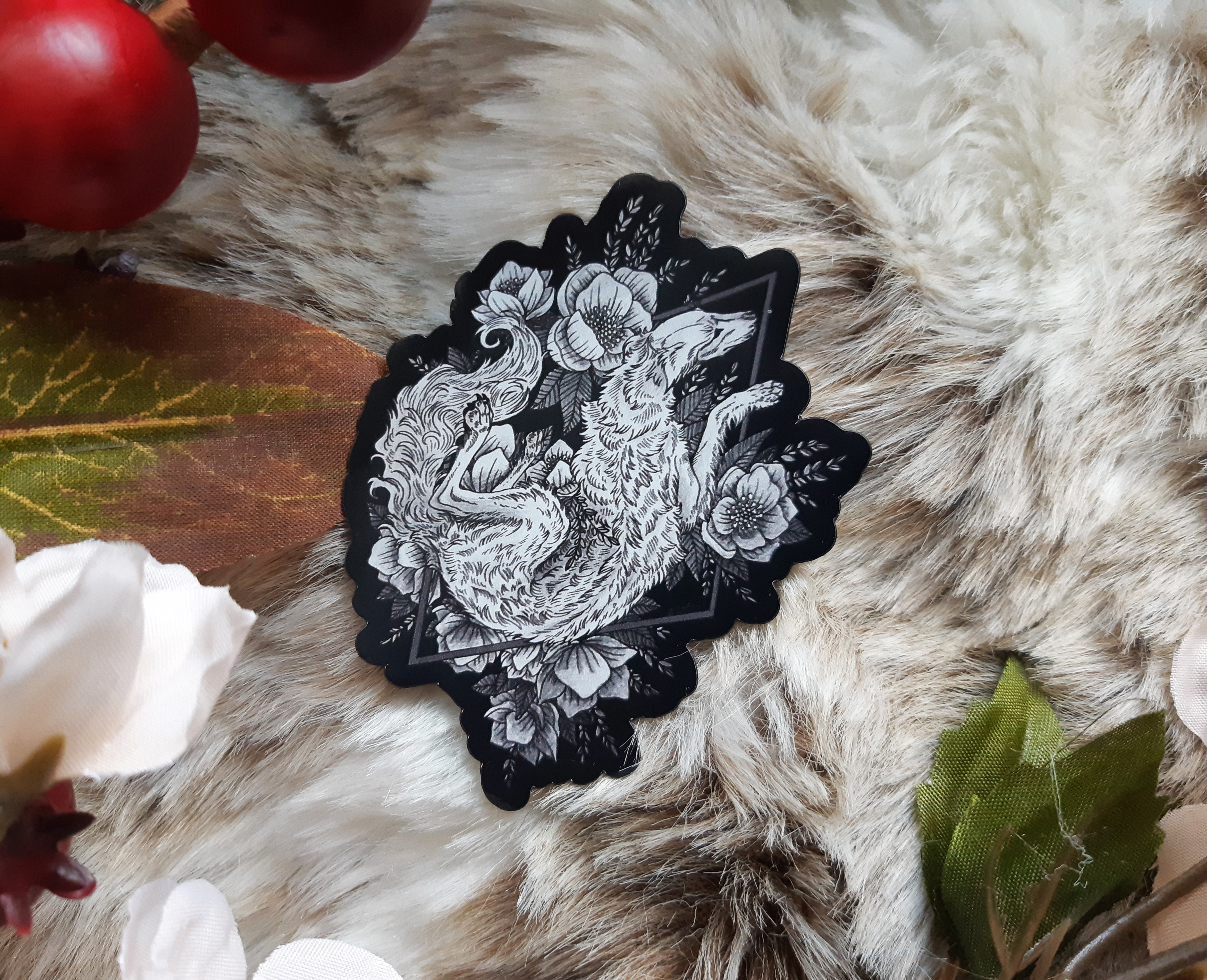 Magnet Borzoi & Flowers Magnet