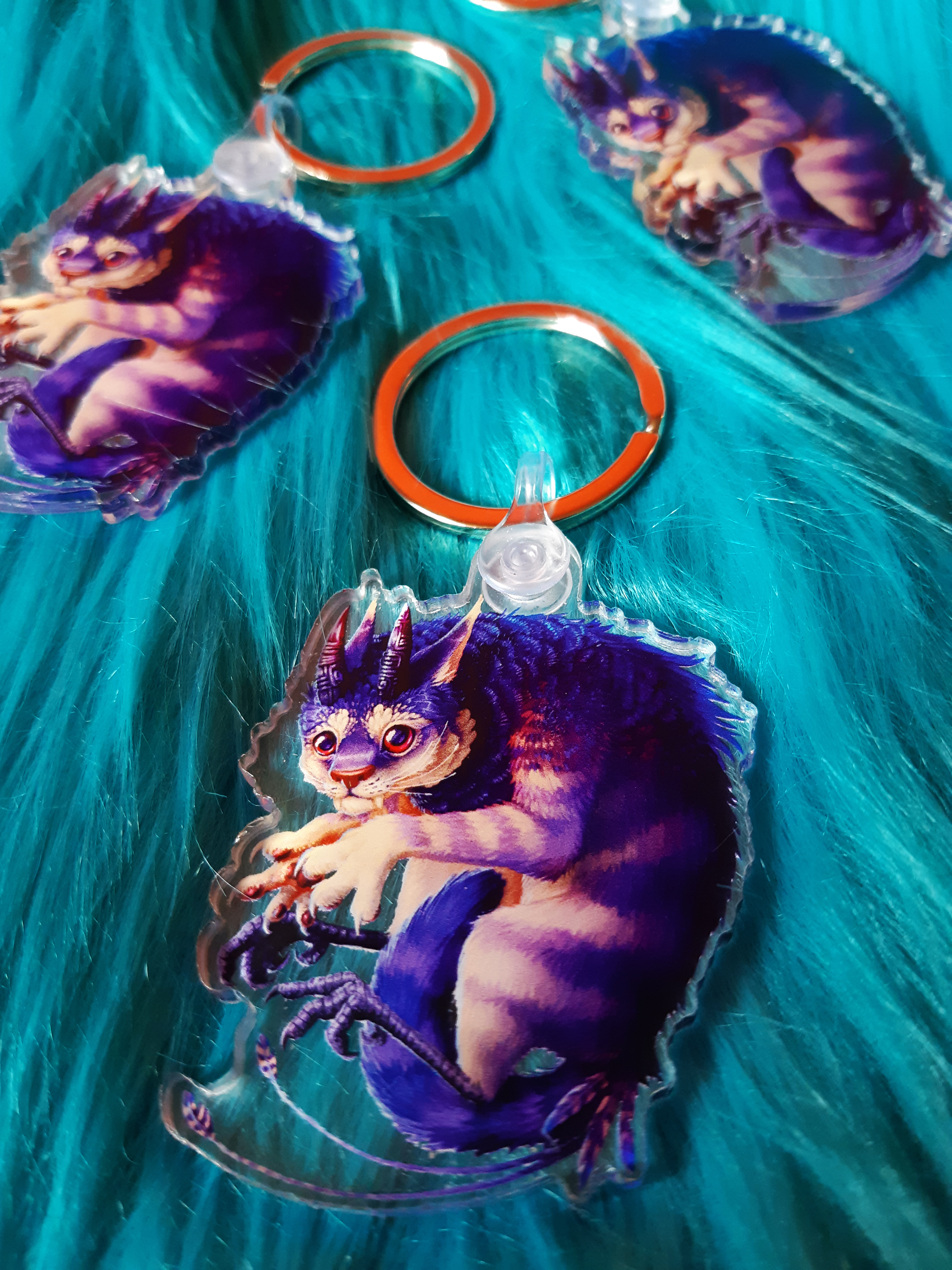 Fantasy Cat Creature Acrylic Keychain