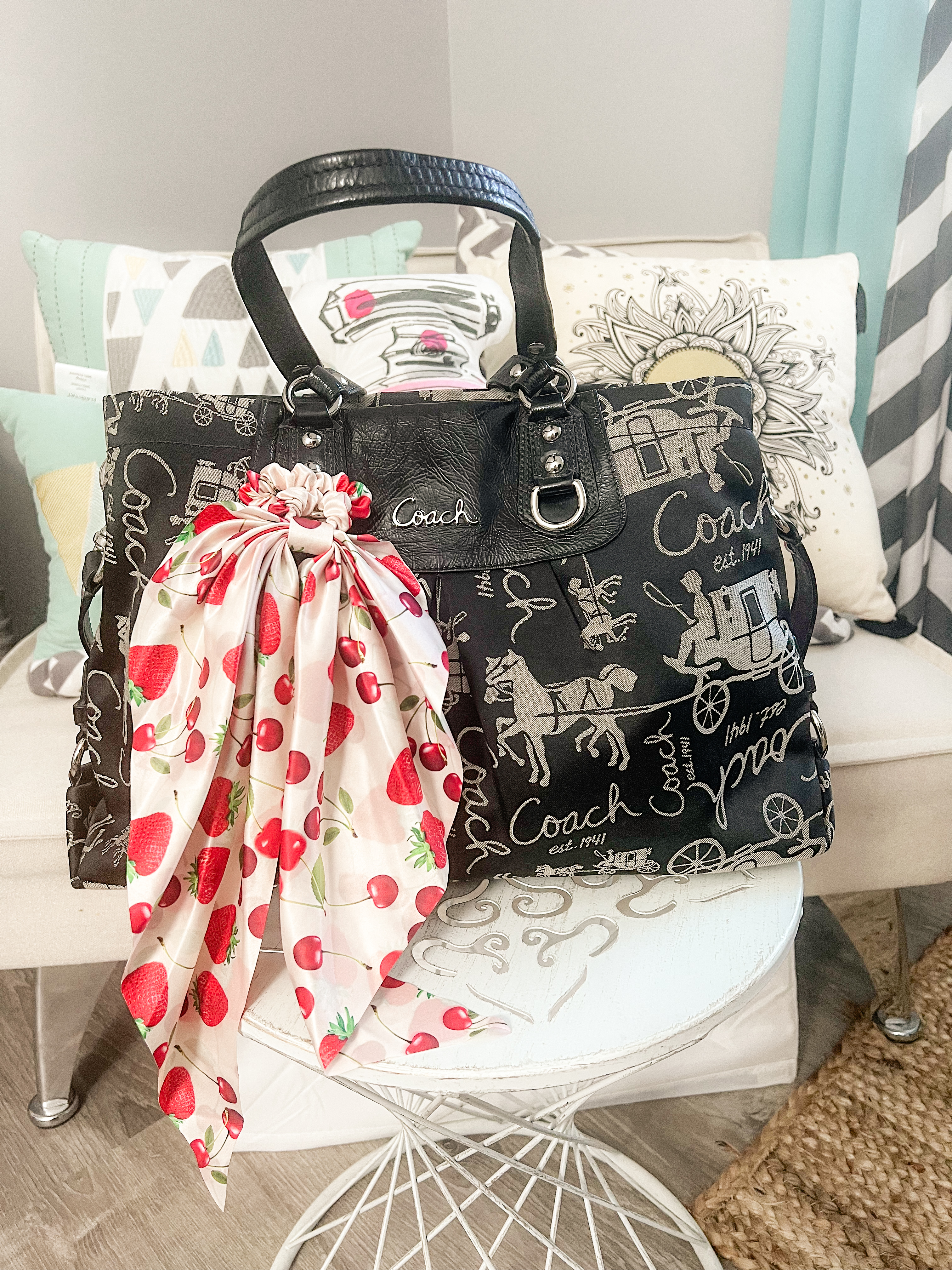 Coach Ashley Horse & Carriage Anniversary Carryall Shoulder Handbag