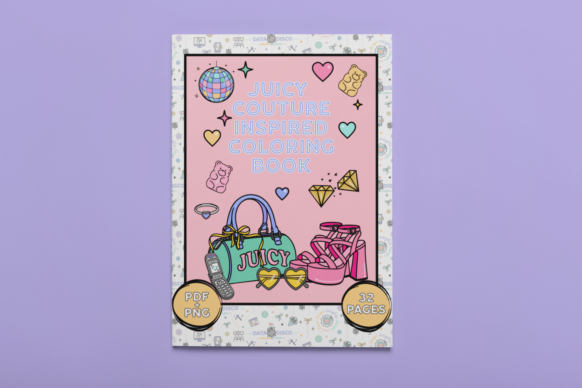 Juicy Couture Inspired Coloring Book | Glam Fashion, Beauty, Travel & Seasonal Pages for Adults