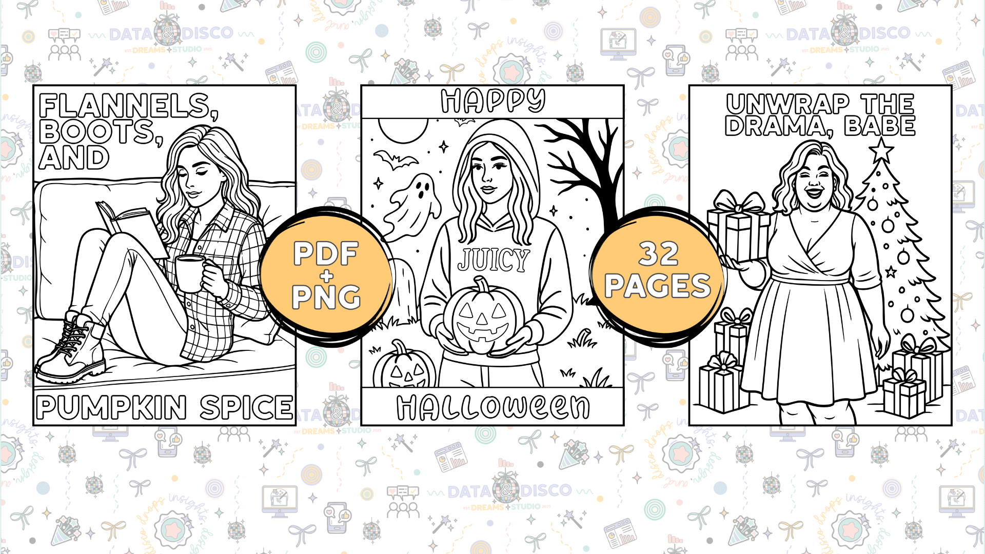 Juicy Couture Inspired Coloring Book | Glam Fashion, Beauty, Travel & Seasonal Pages for Adults