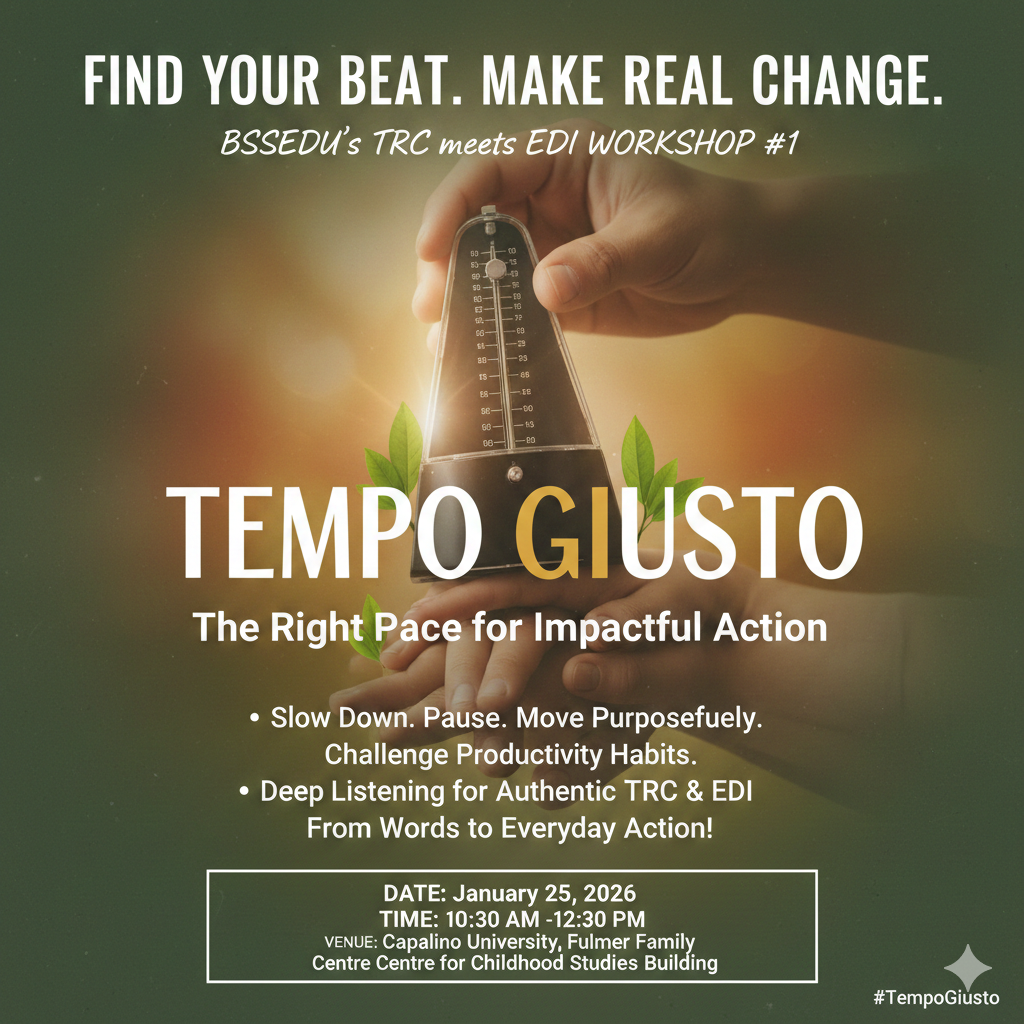 TRC Meets EDI Workshop # 1: Tempo Giusto