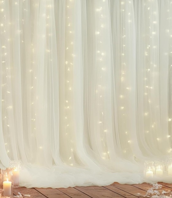 White & Pink Flowers With Mini Bows & Balloons Photo Backdrop