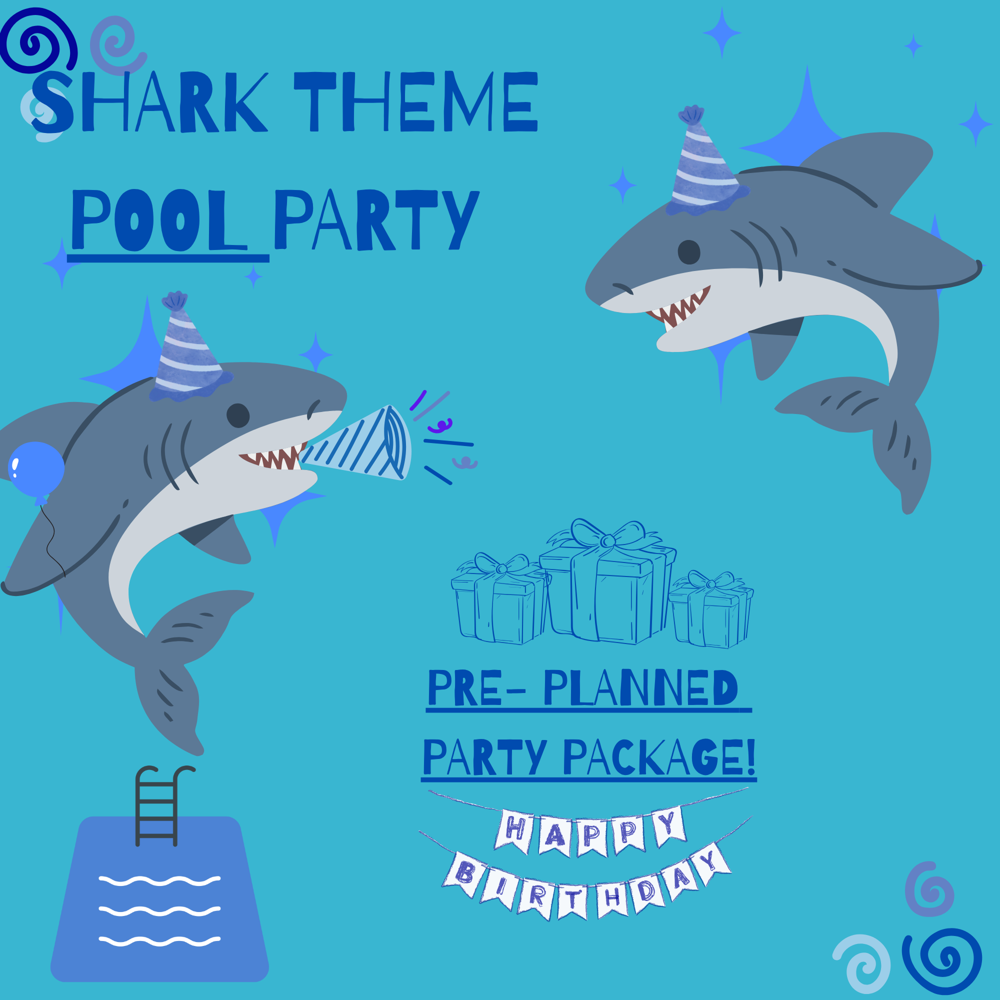 Shark Theme Pool Party Package
