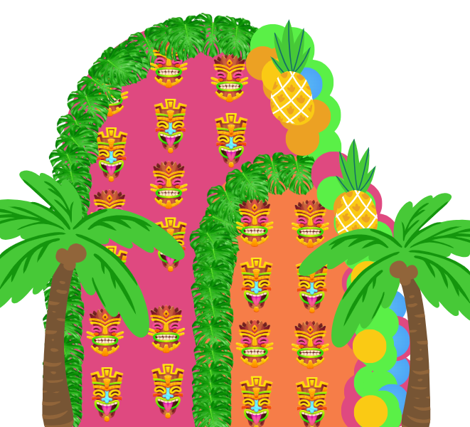 Tiki Theme Photo Arches  (2 PC)