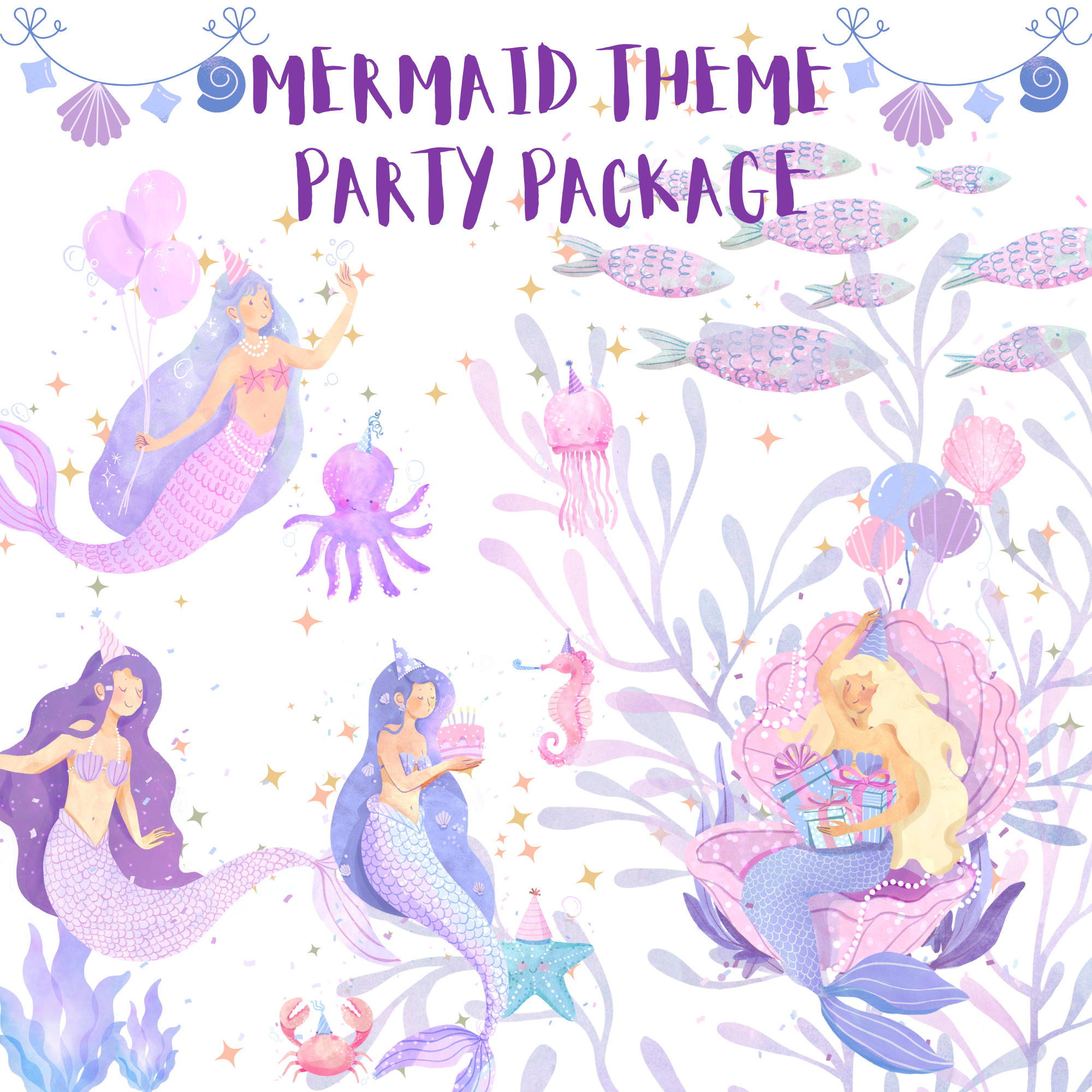 Mermaid Theme Birthday Party Package