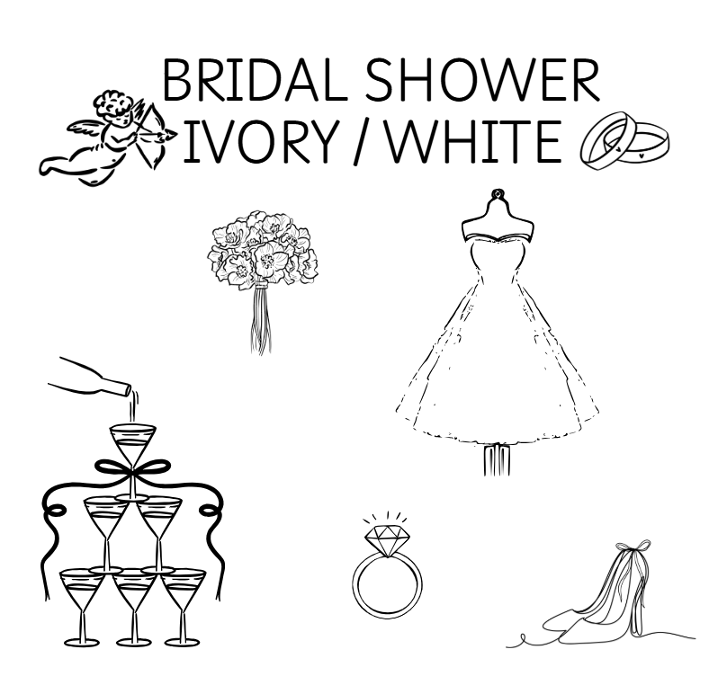 Bridal Shower Package - Ivory/White Theme - Restaurant Hosted