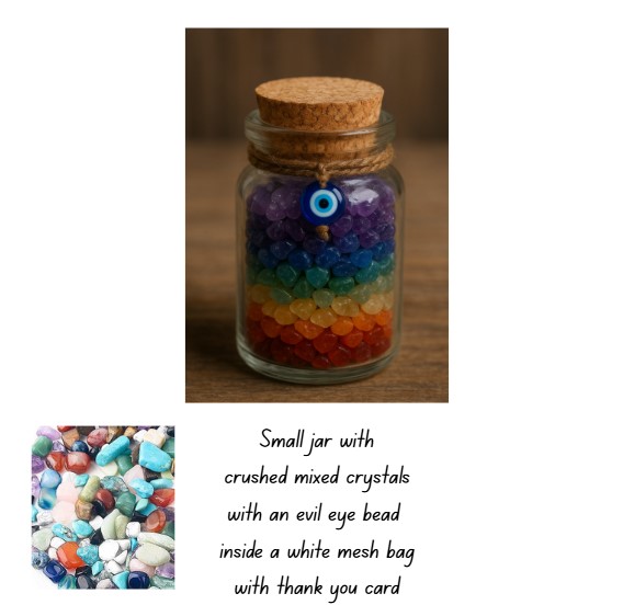Crushed Crystal Jar with Evil Eye Bead