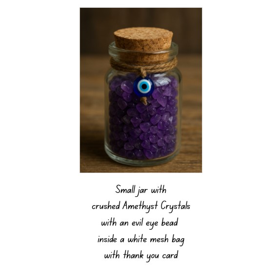 Crushed Crystal Jar with Evil Eye Bead