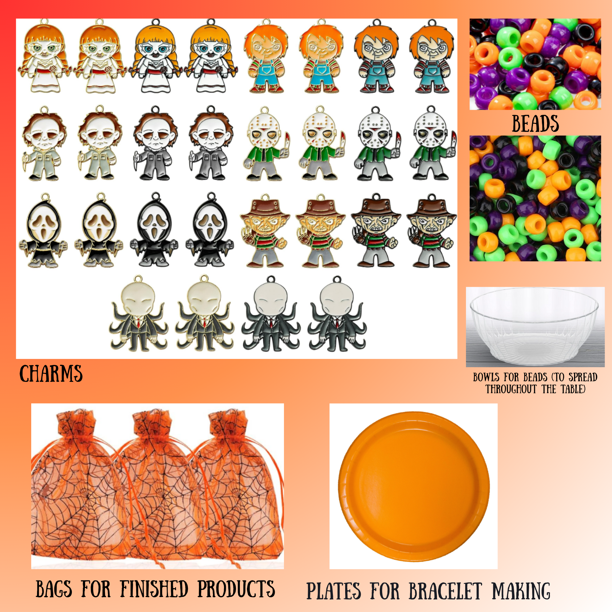Horror Movie Character Halloween Bracelet Making Activity Kit
