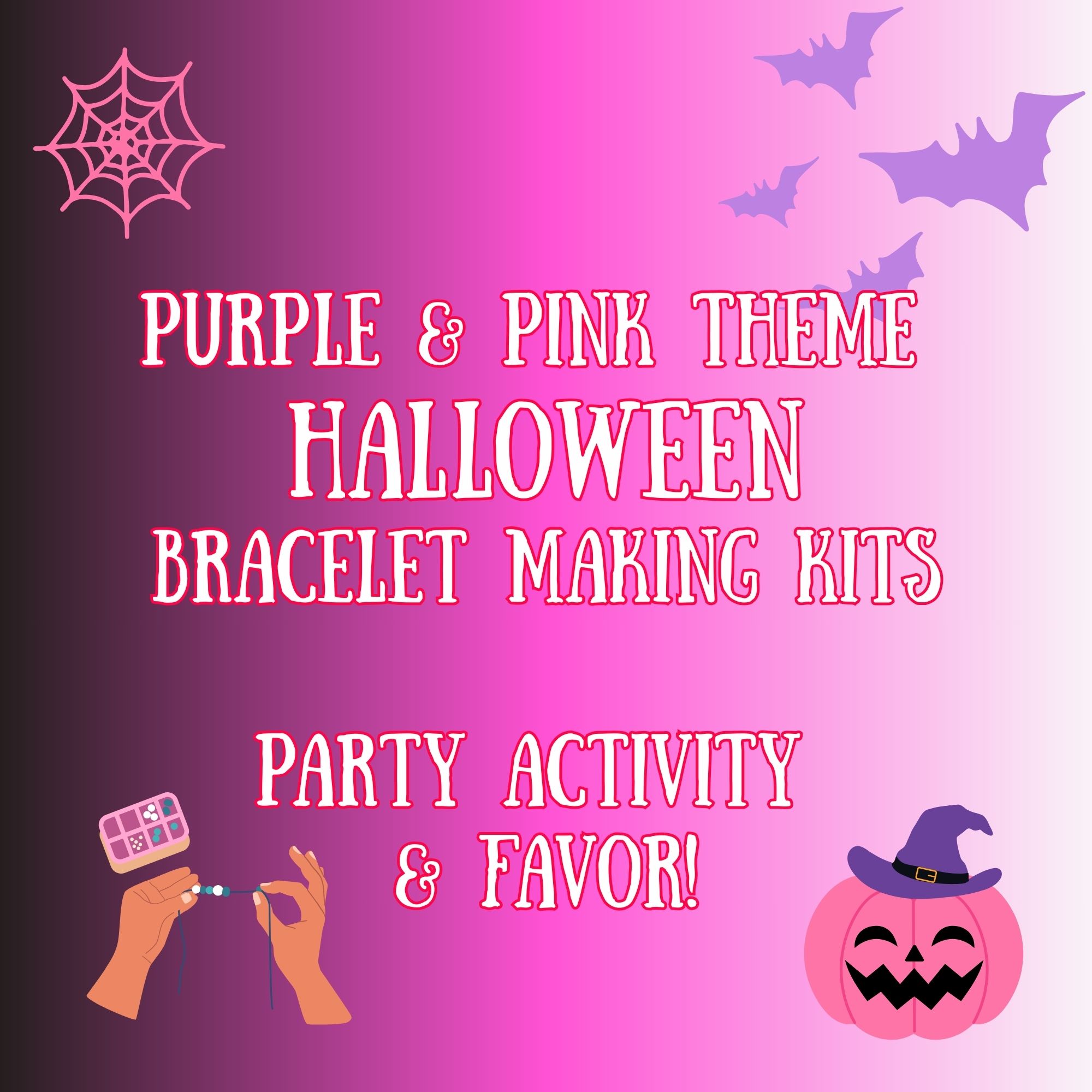 Purple & Pink Halloween Bracelet Making Activity Kit