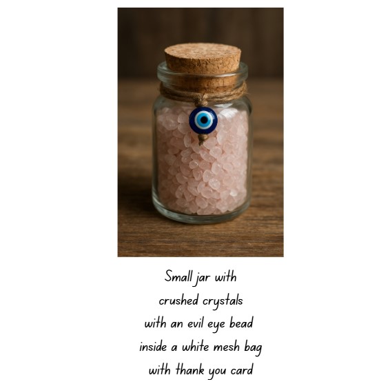 Crushed Crystal Jar with Evil Eye Bead