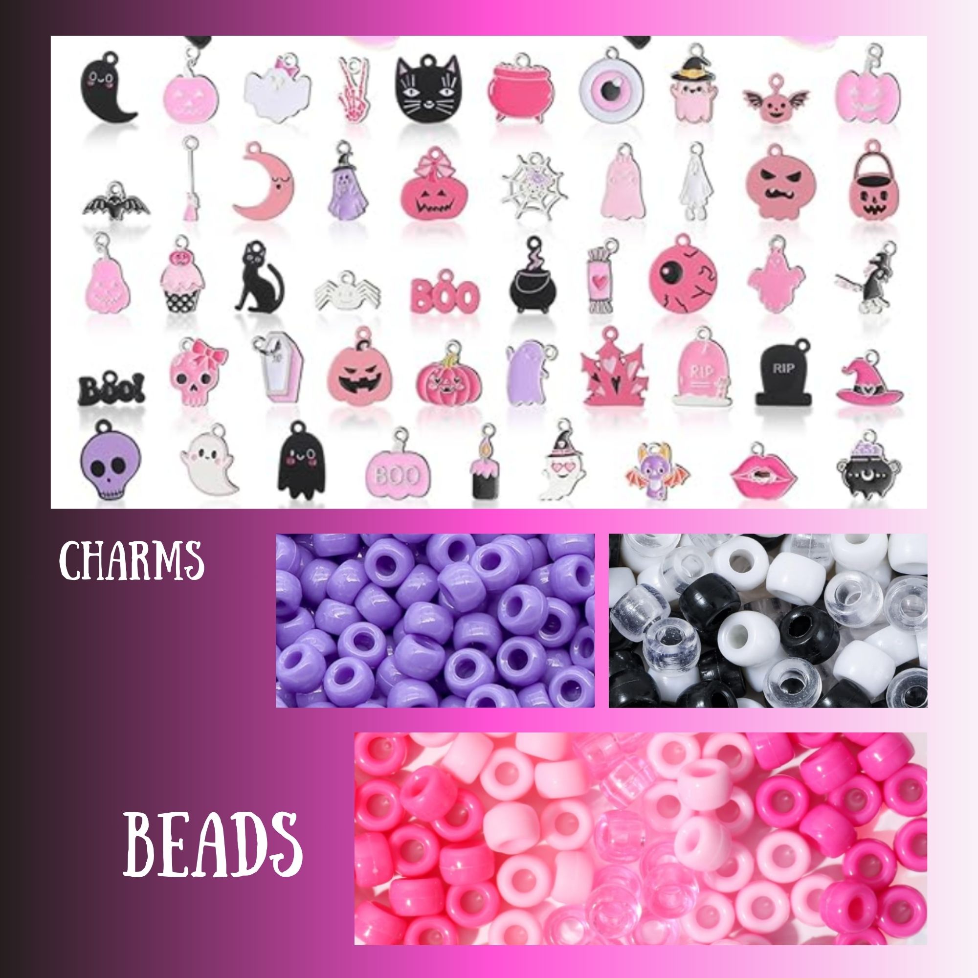 Purple & Pink Halloween Bracelet Making Activity Kit