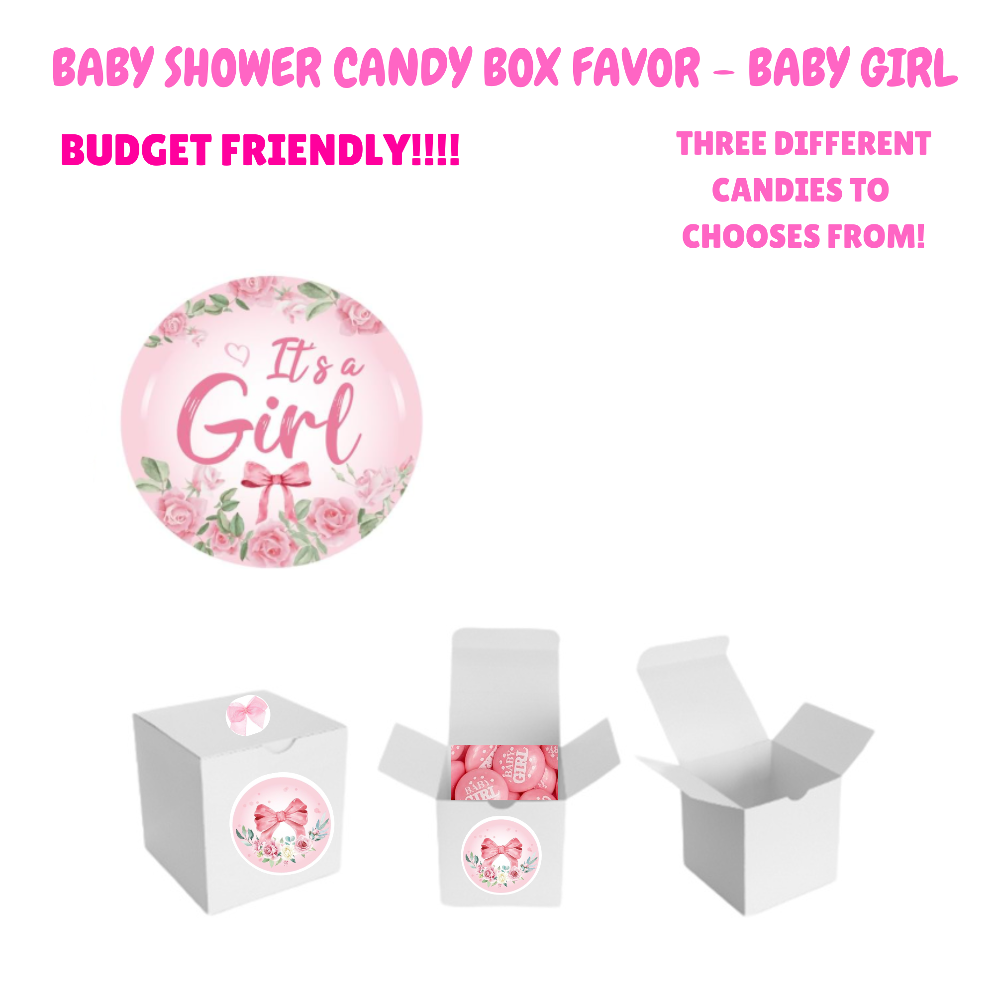 Baby Shower Candy Box Favor - BABY GIRL