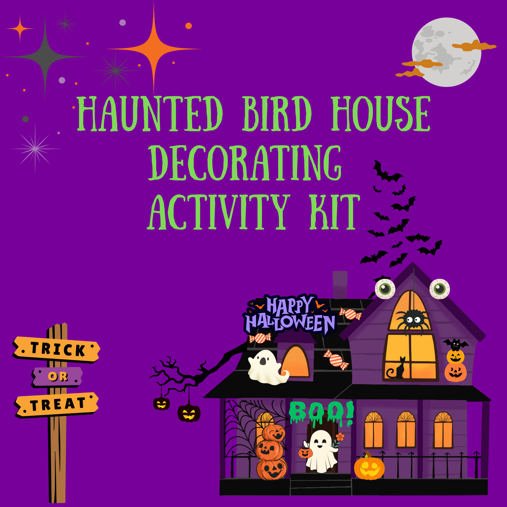 Haunted Bird House Decorating Activity Kit