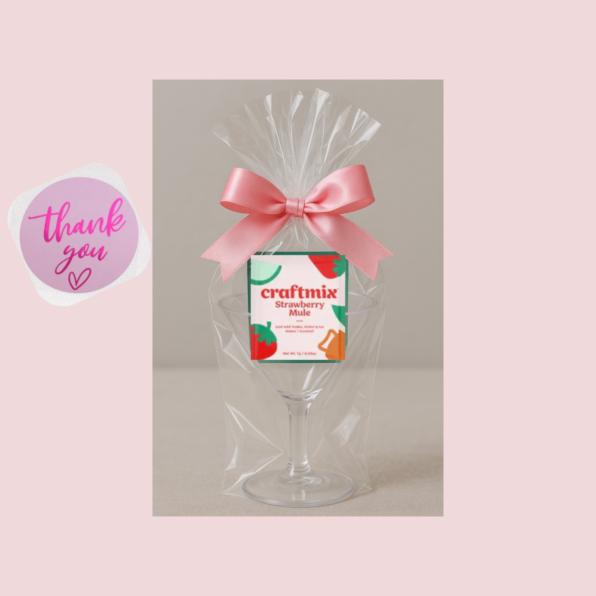 Mini Martini Favor - Pink 