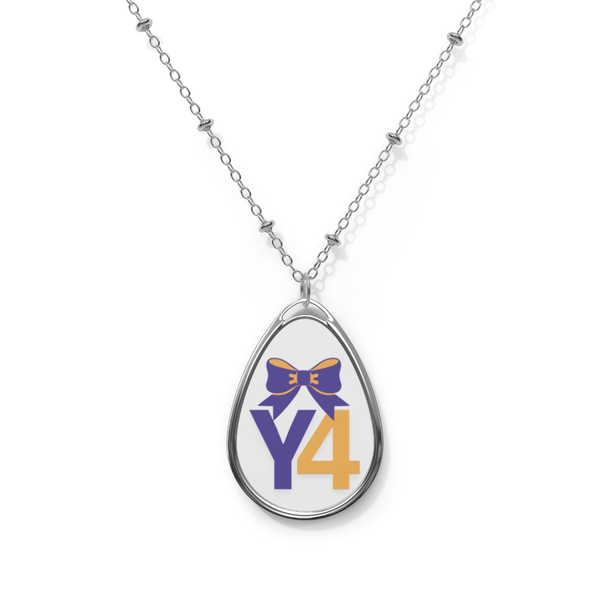 Y4 | Youth Level 4 | Cheer Age and Level Oval Necklace | Perfect Gift for Cheer Teams, Summit Gift Bags, Summit Goodies, Competition Gifts, or Just Because