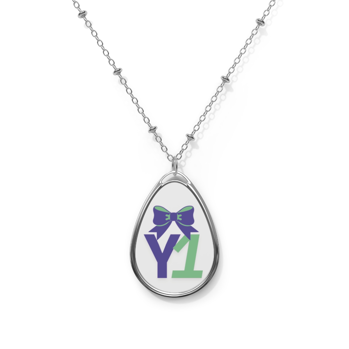 Y1 | Youth Level 1 | Cheer Age and Level Oval Necklace | Perfect Gift for Cheer Teams, Summit Gift Bags, Summit Goodies, Competition Gifts, or Just Because
