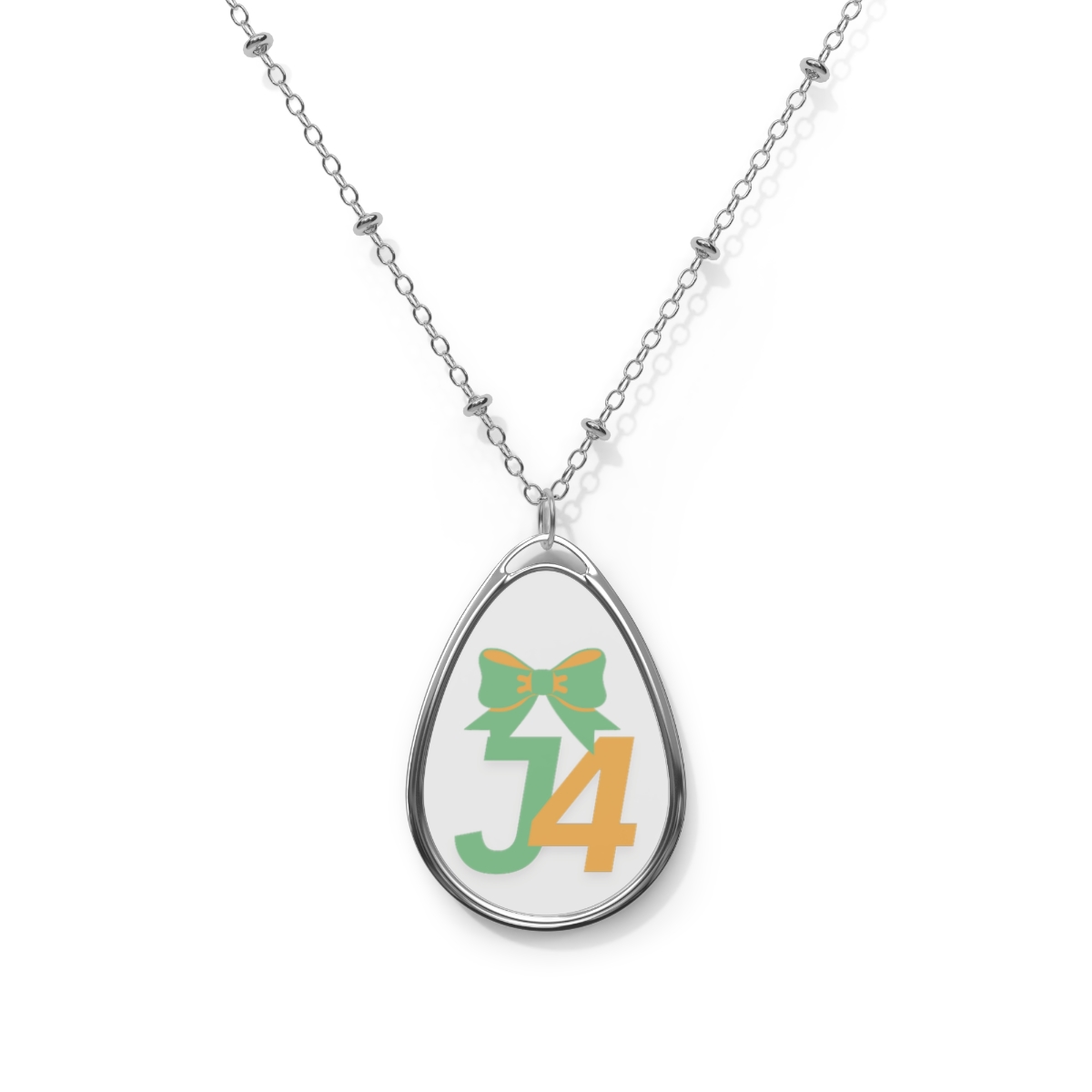 J4 | Junior Level 4 | Cheer Age and Level Oval Necklace | Perfect Gift for Cheer Teams, Summit Gift Bags, Summit Goodies, Competition Gifts, or Just Because